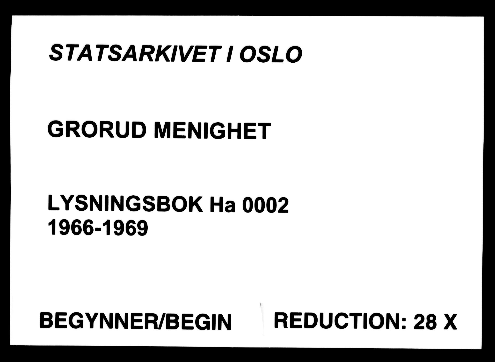 Grorud prestekontor Kirkebøker, SAO/A-10847/H/Ha/L0002: Banns register no. 2, 1966-1969