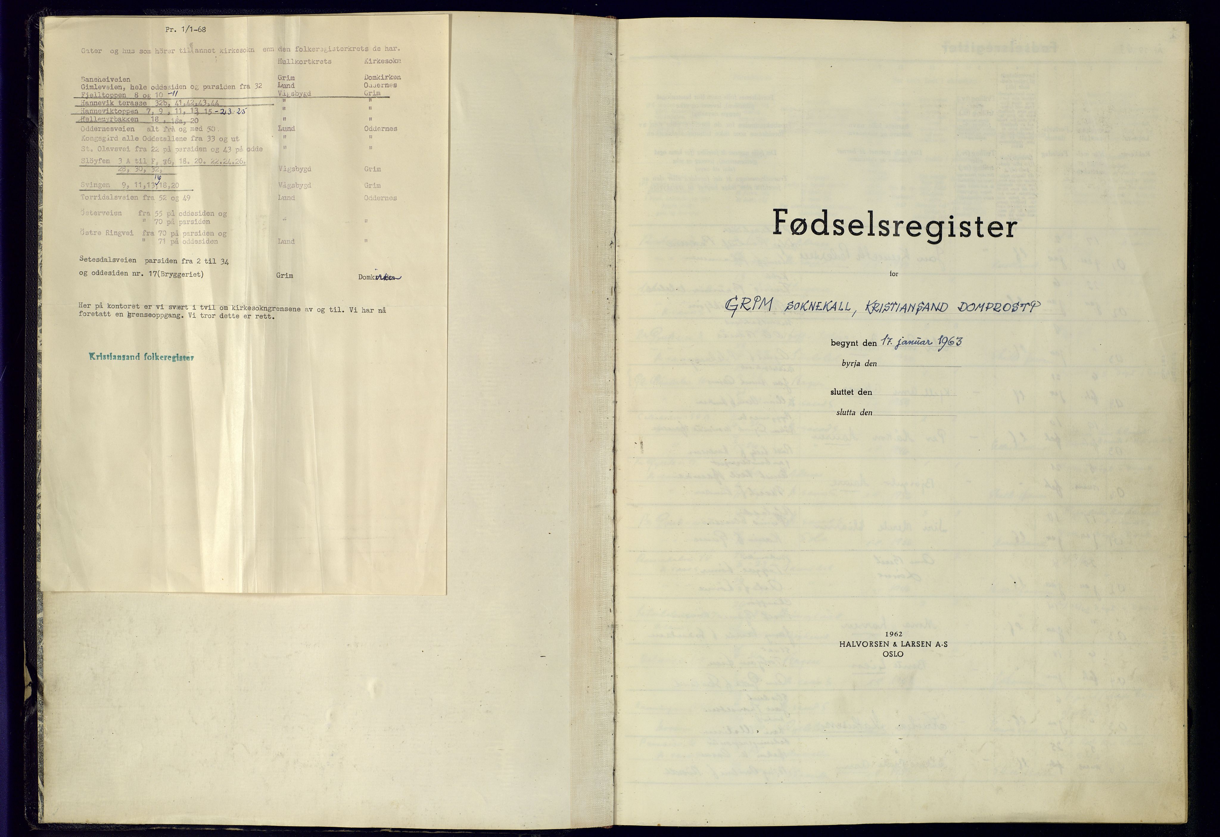 Grim sokneprestkontor, SAK/1111-0016/J/Ja/L0001: Birth register no. II.4.1, 1963-1974