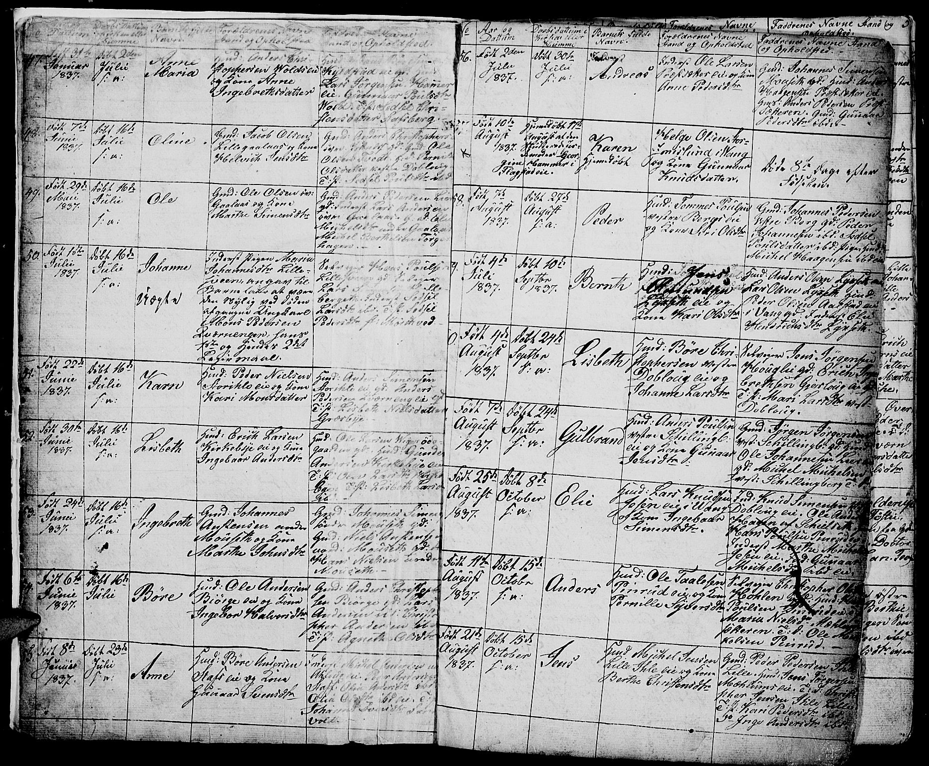 Vang prestekontor, Hedmark, AV/SAH-PREST-008/H/Ha/Hab/L0009: Parish register (copy) no. 9, 1836-1870, p. 4