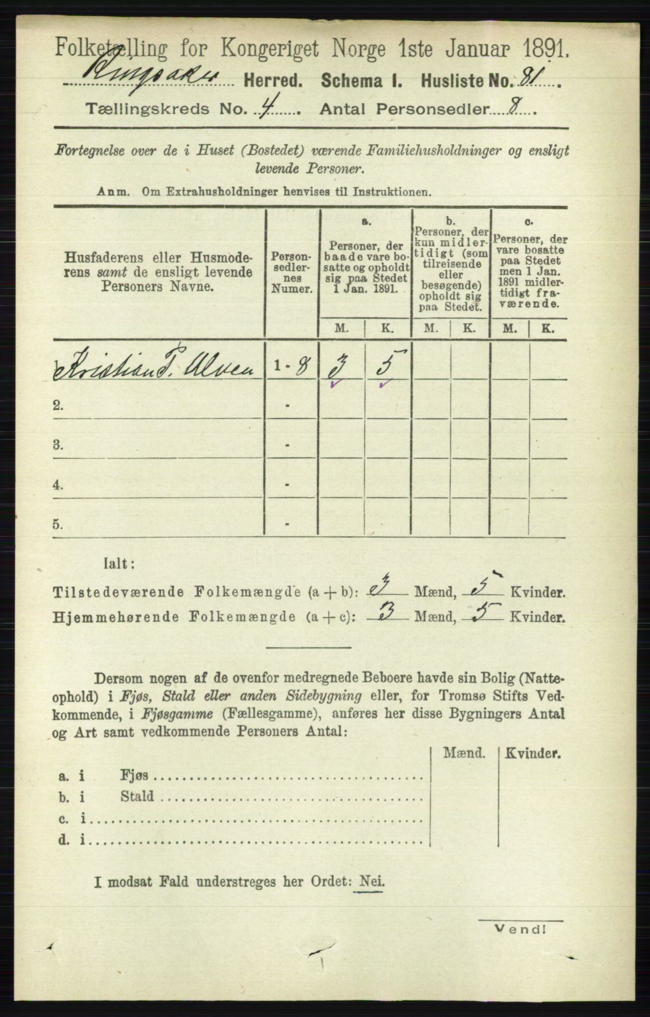RA, 1891 census for 0412 Ringsaker, 1891, p. 1763