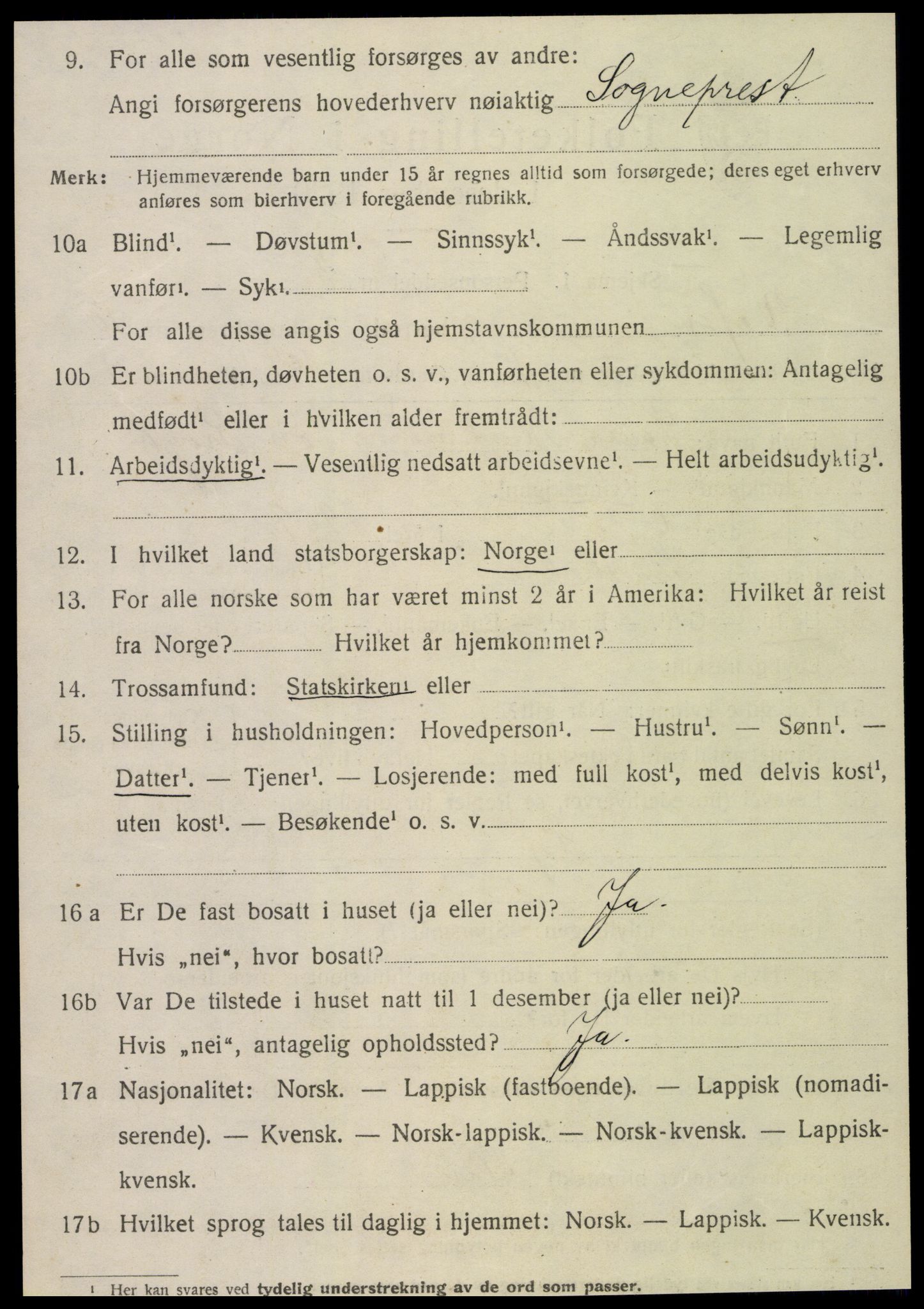 SAT, 1920 census for Vefsn, 1920, p. 6900