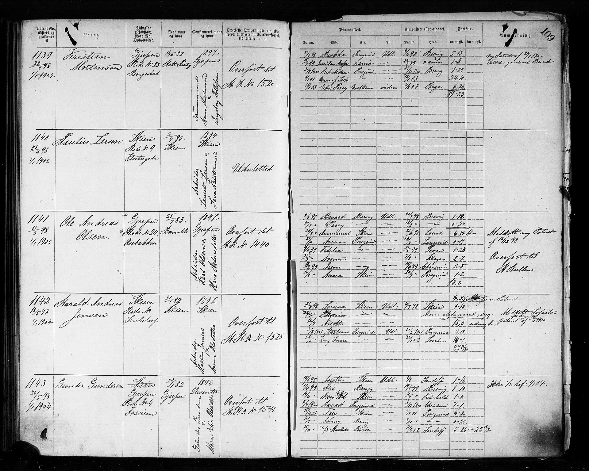 Skien innrulleringskontor, AV/SAKO-A-832/F/Fc/L0004: Annotasjonsrulle, 1879-1899, p. 112