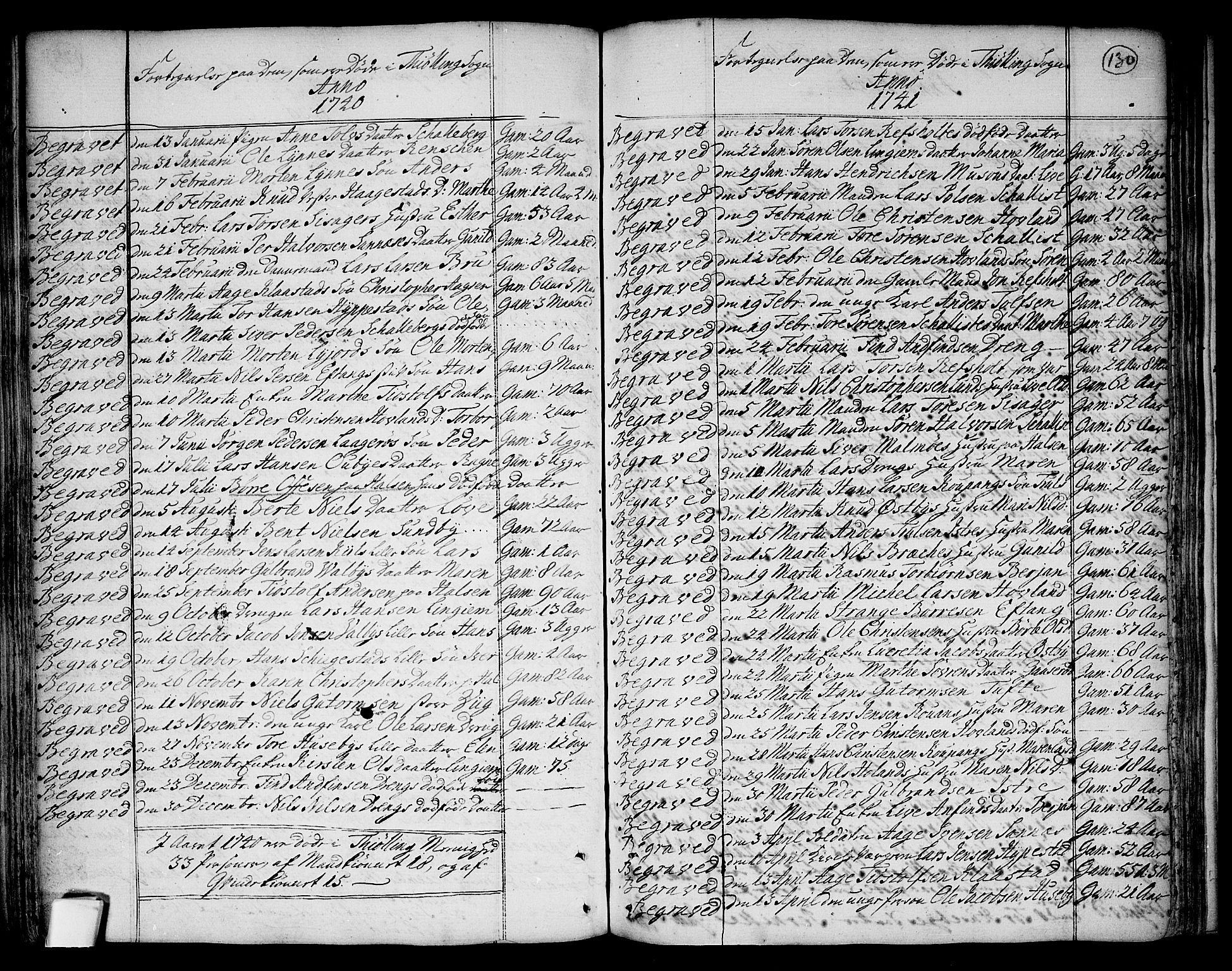 Tjølling kirkebøker, AV/SAKO-A-60/F/Fa/L0003: Parish register (official) no. 3, 1735-1778, p. 130