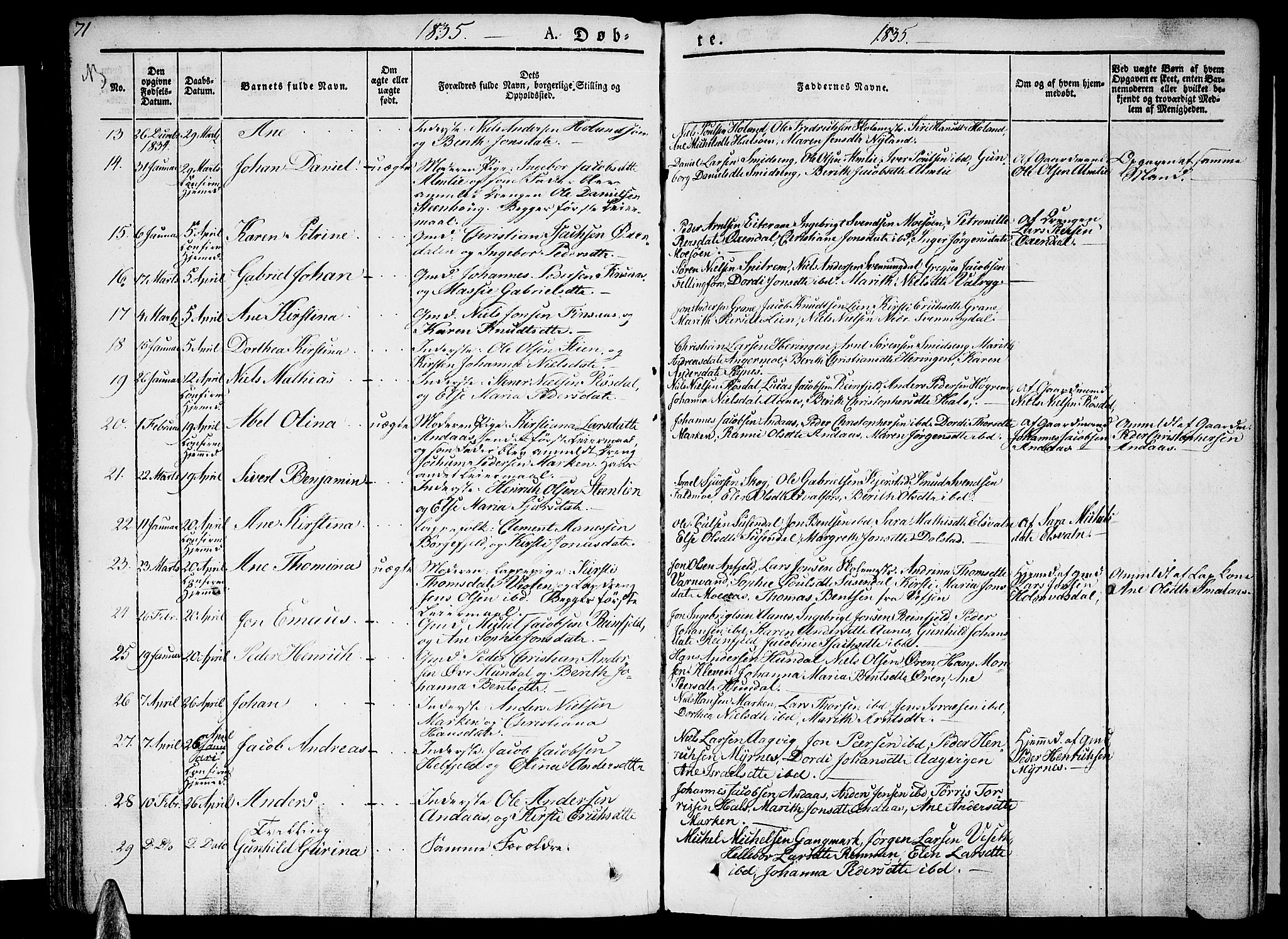 Ministerialprotokoller, klokkerbøker og fødselsregistre - Nordland, AV/SAT-A-1459/820/L0289: Parish register (official) no. 820A10, 1826-1845, p. 71