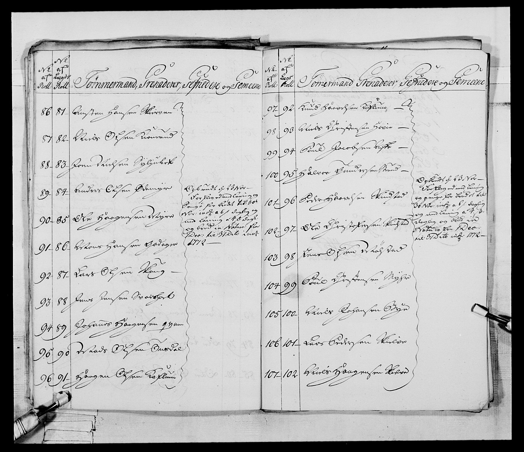 Generalitets- og kommissariatskollegiet, Det kongelige norske kommissariatskollegium, AV/RA-EA-5420/E/Eh/L0058: 1. Opplandske nasjonale infanteriregiment, 1772-1774, p. 77