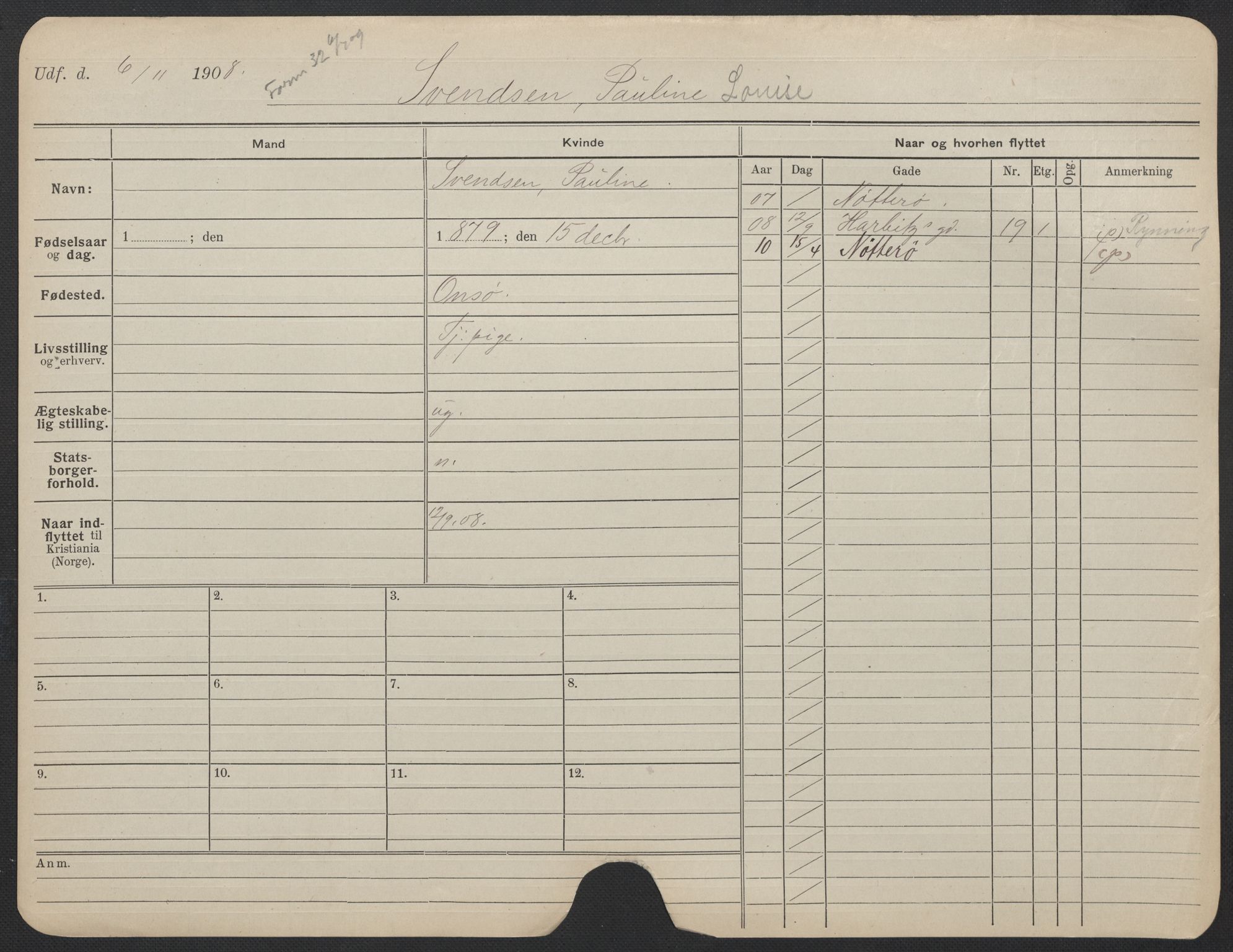 Oslo folkeregister, Registerkort, AV/SAO-A-11715/F/Fa/Fac/L0024: Kvinner, 1906-1914, p. 679a