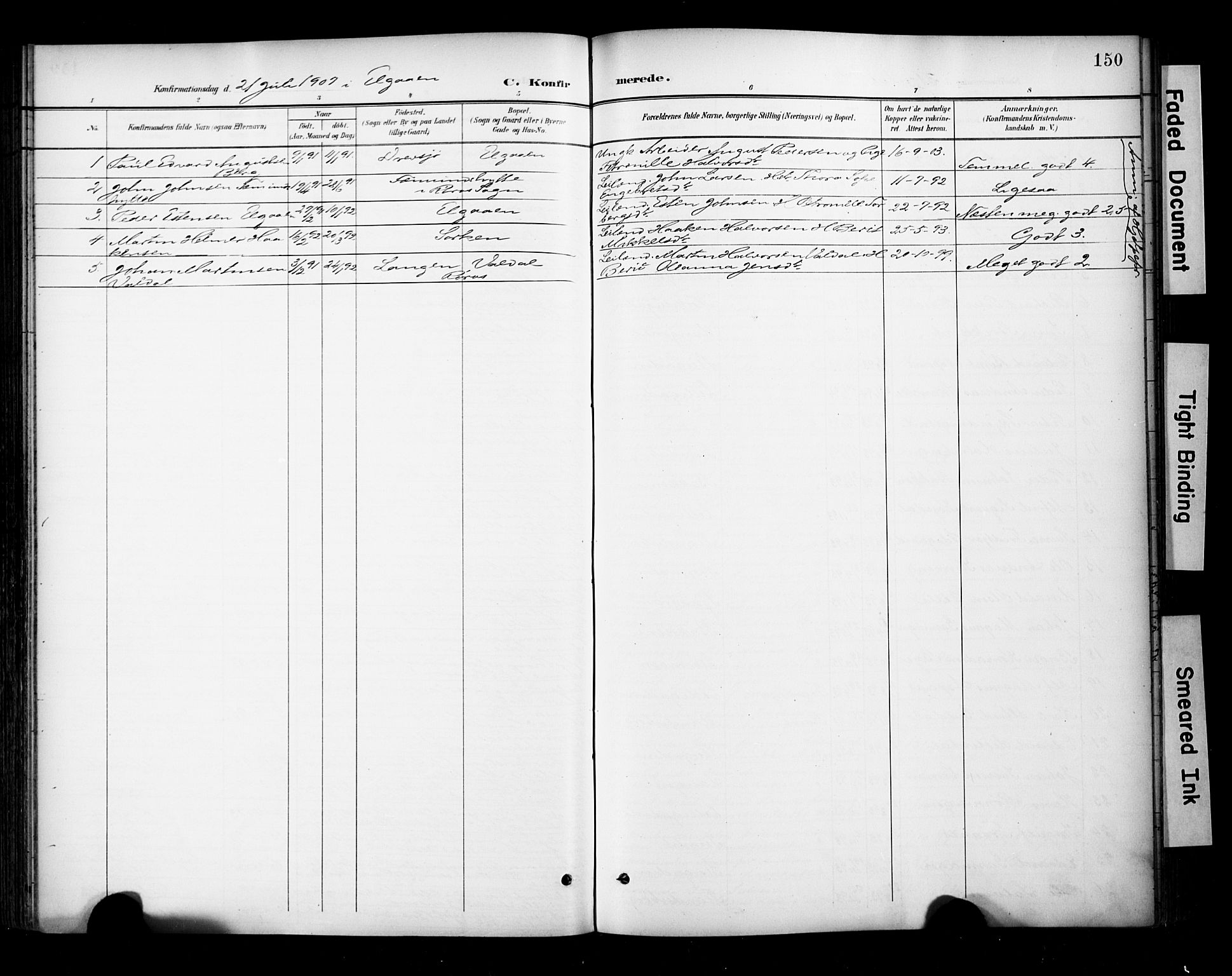 Ministerialprotokoller, klokkerbøker og fødselsregistre - Sør-Trøndelag, SAT/A-1456/681/L0936: Parish register (official) no. 681A14, 1899-1908, p. 150