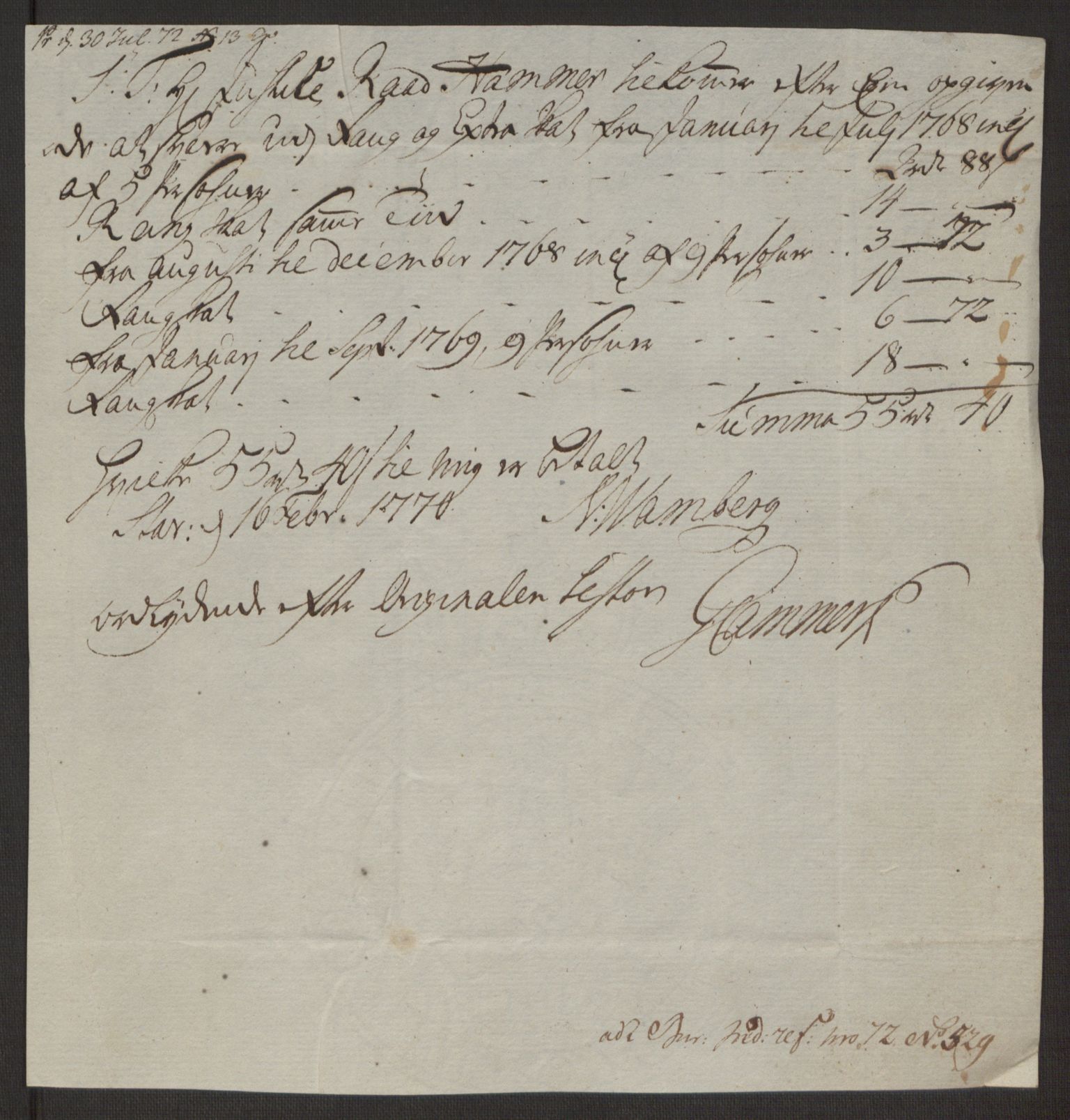 Rentekammeret inntil 1814, Reviderte regnskaper, Byregnskaper, AV/RA-EA-4066/R/Ro/L0305/0001: [O6] Kontribusjonsregnskap / Ekstraskatt, 1762-1768, p. 391