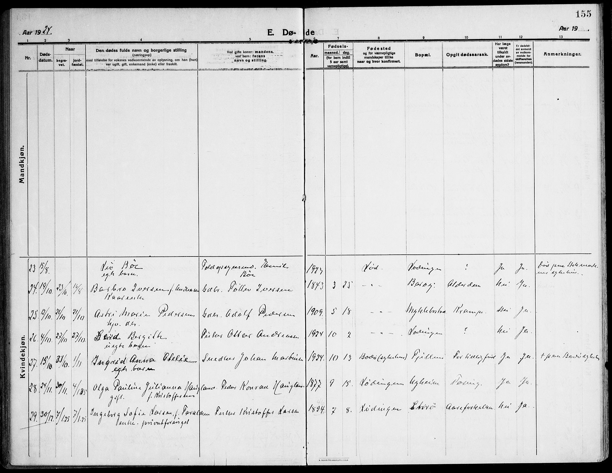 Ministerialprotokoller, klokkerbøker og fødselsregistre - Nordland, AV/SAT-A-1459/872/L1037: Parish register (official) no. 872A12, 1914-1925, p. 155