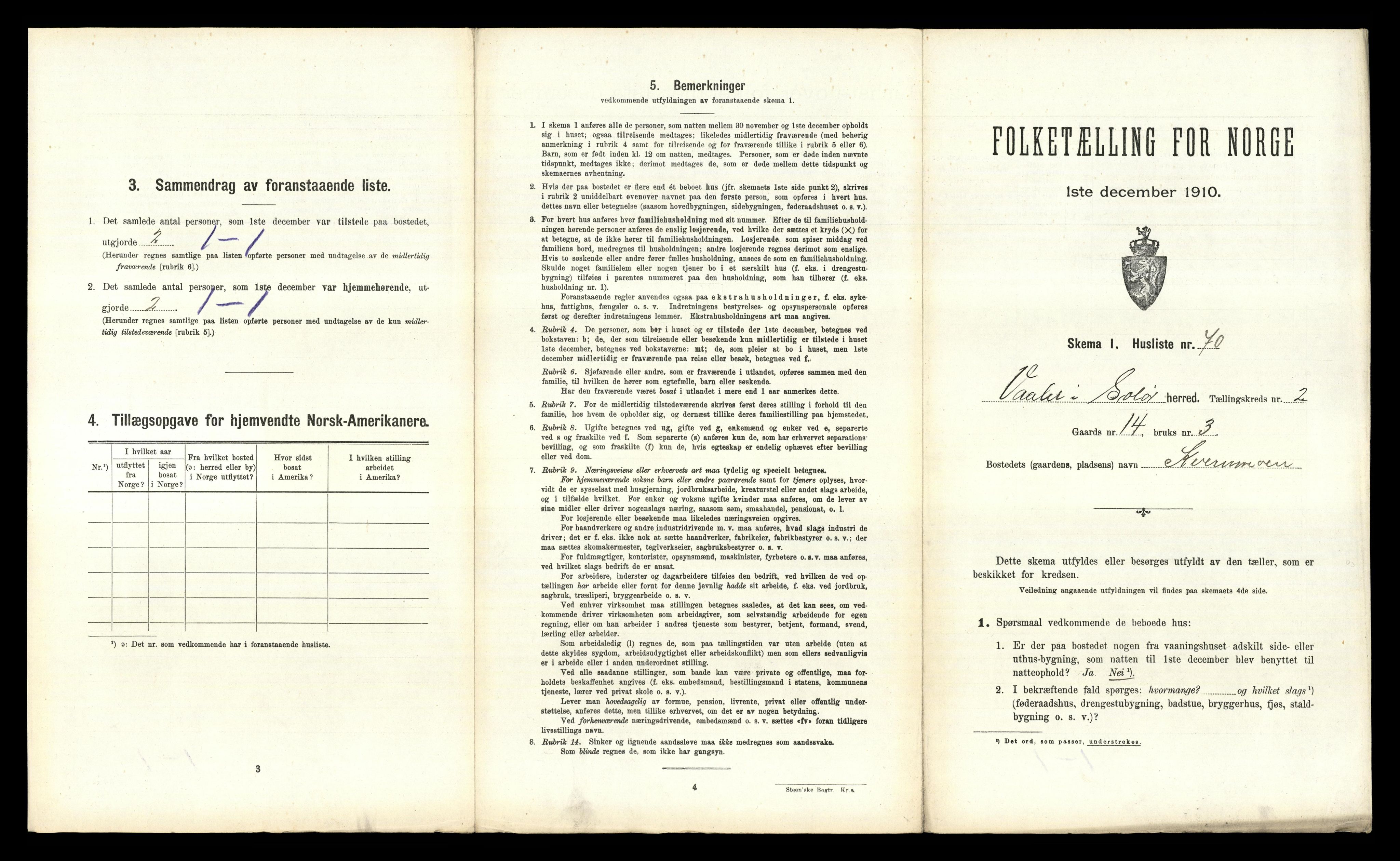 RA, 1910 census for Våler, 1910, p. 309