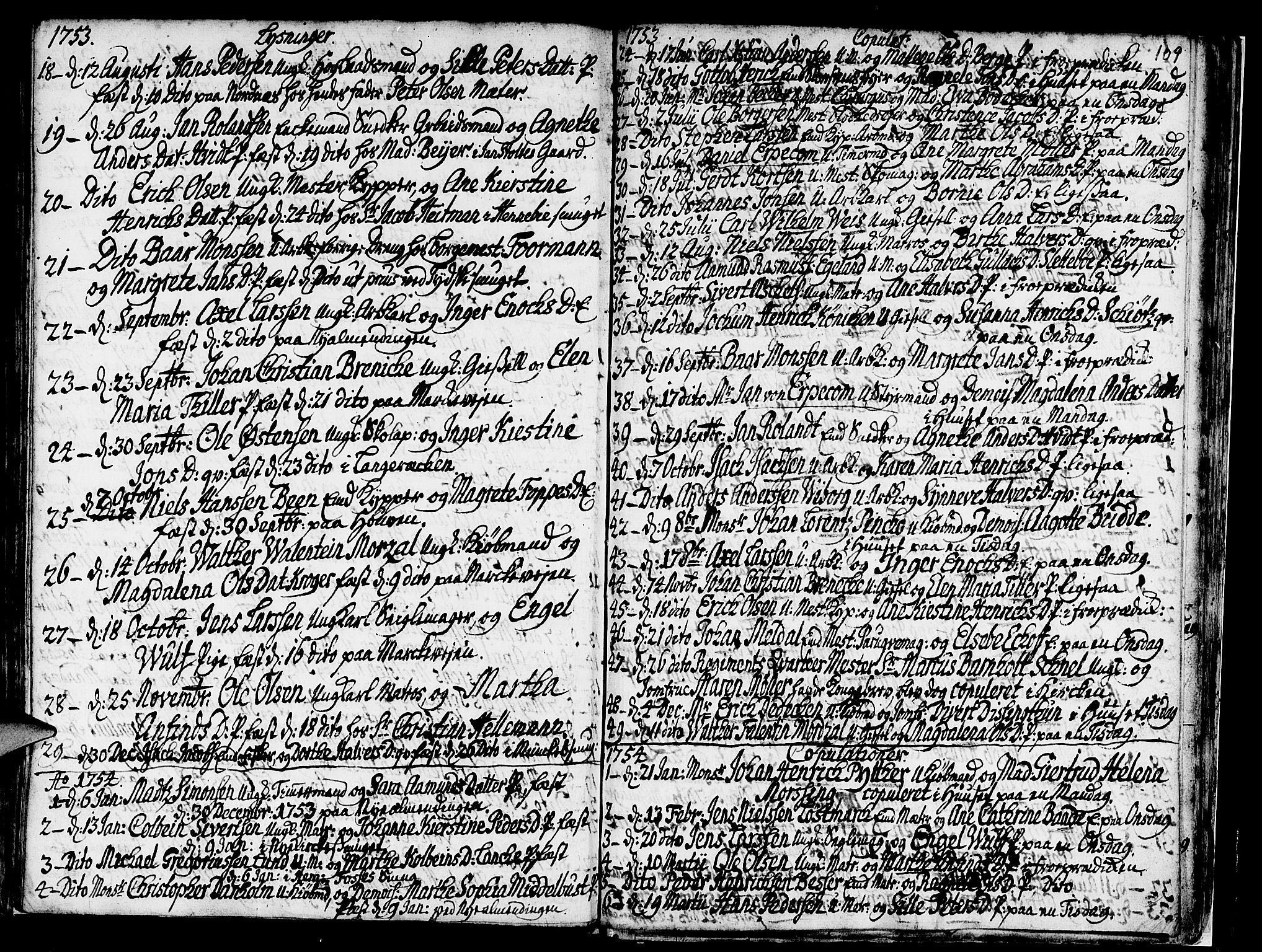 Nykirken Sokneprestembete, SAB/A-77101/H/Haa/L0007: Parish register (official) no. A 7, 1719-1781, p. 109