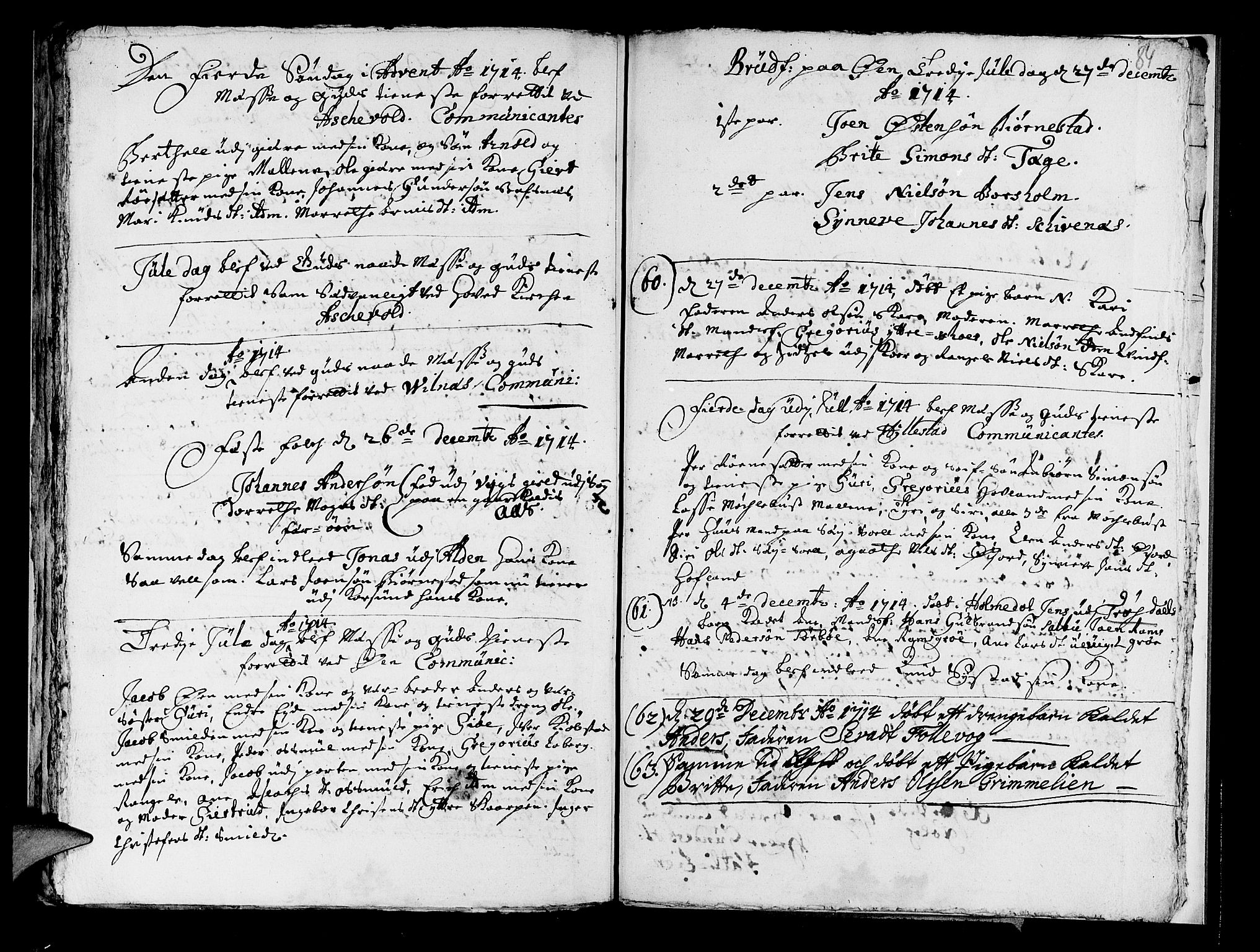 Askvoll sokneprestembete, SAB/A-79501/H/Haa/Haaa/L0002: Parish register (official) no. A 2, 1711-1715, p. 84