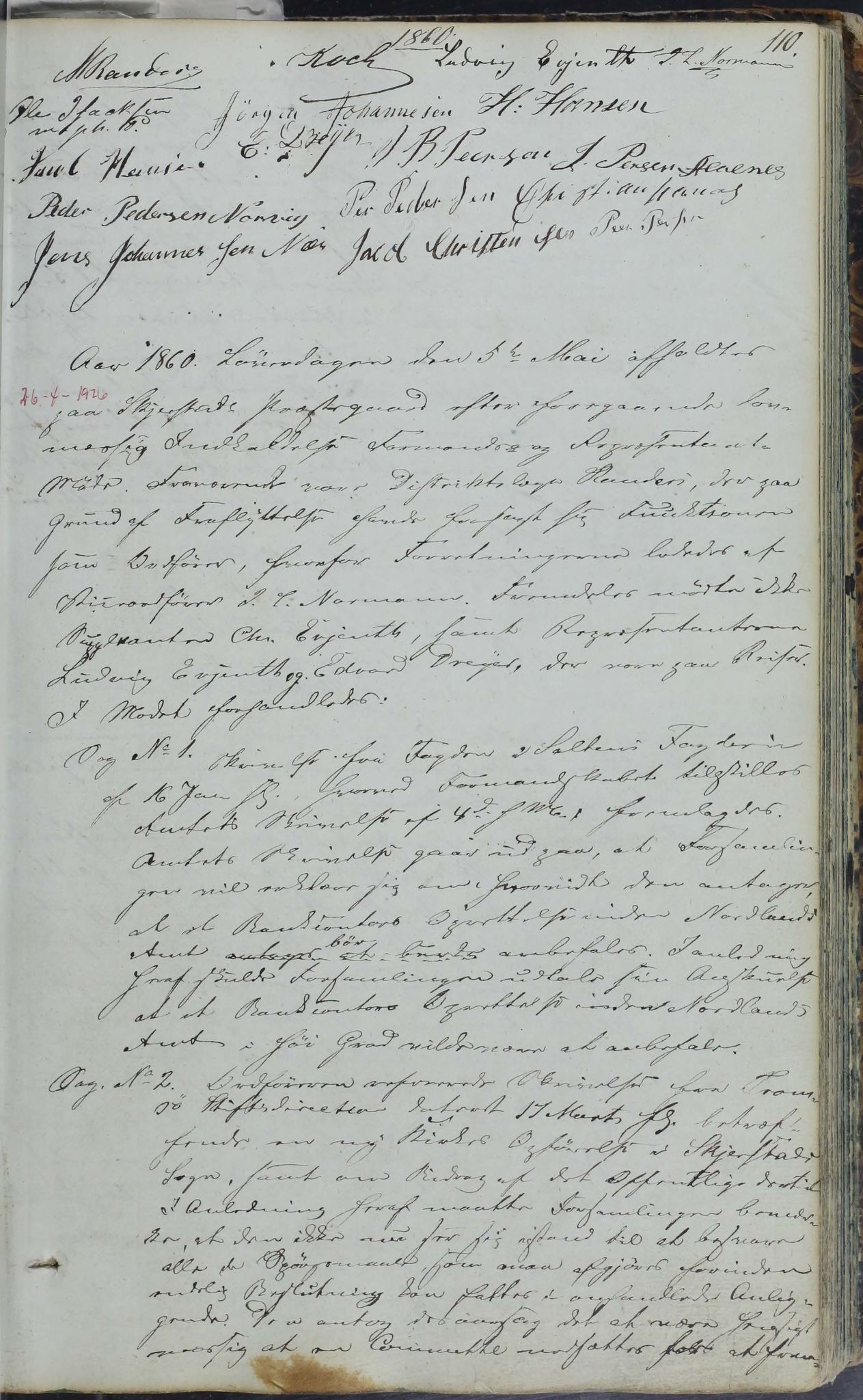 Skjerstad kommune. Formannskap, AIN/K-18421.150/100/L0001: Møtebok for Skjerstad formannskap, 1838-1876, p. 110