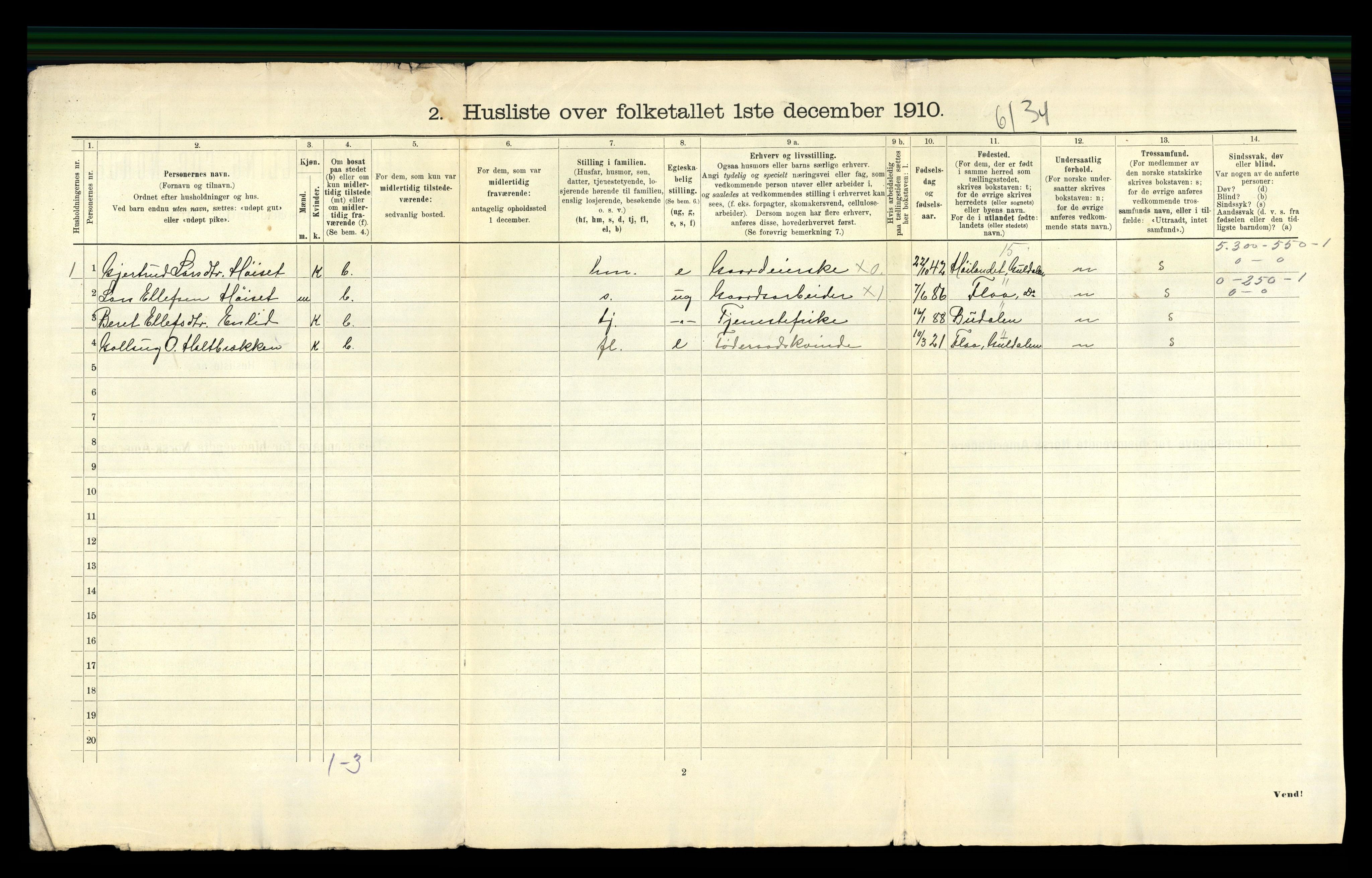 RA, 1910 census for Horg, 1910, p. 27