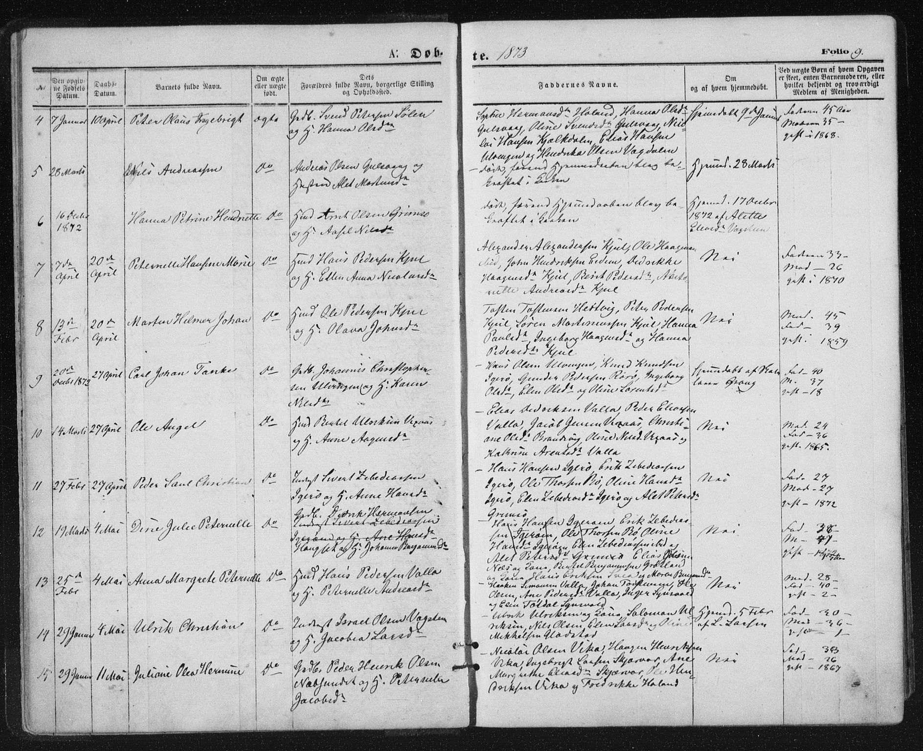 Ministerialprotokoller, klokkerbøker og fødselsregistre - Nordland, SAT/A-1459/816/L0241: Parish register (official) no. 816A07, 1870-1885, p. 9
