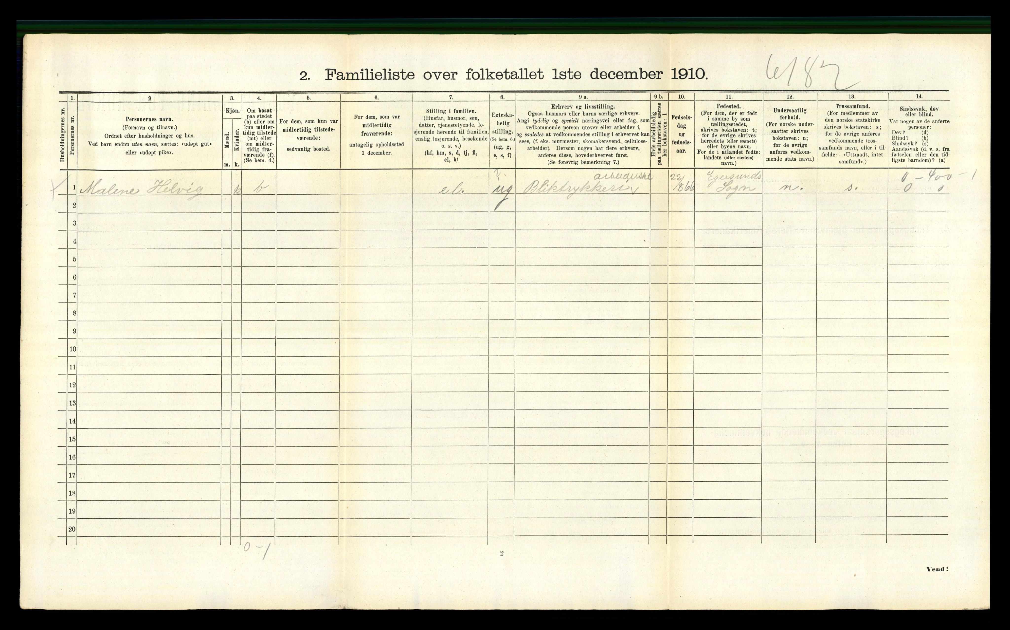 RA, 1910 census for Stavanger, 1910, p. 15495