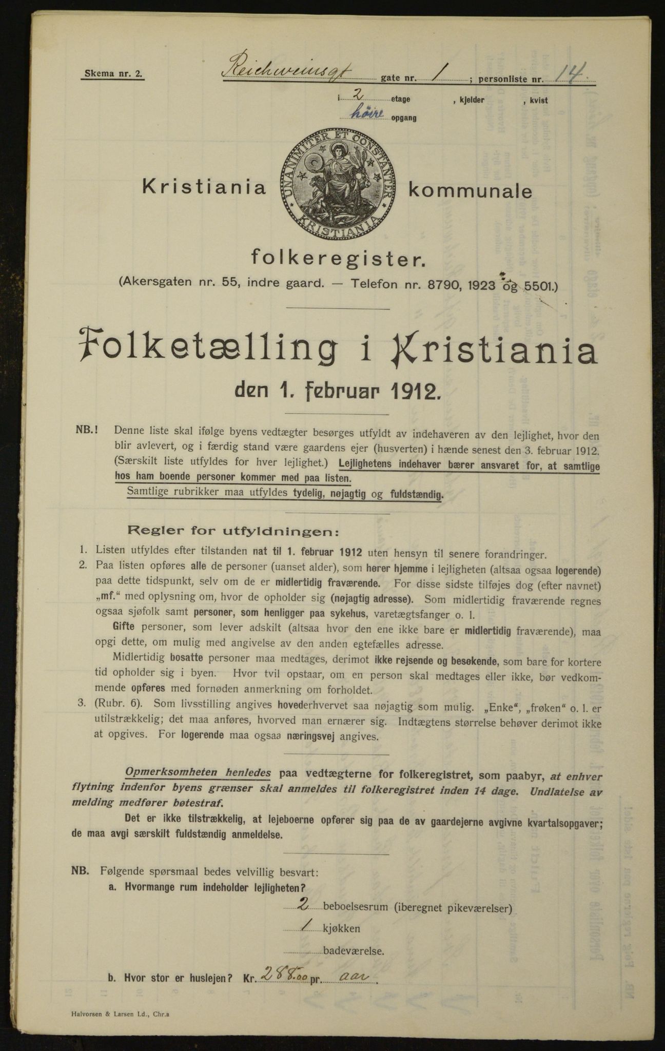 OBA, Municipal Census 1912 for Kristiania, 1912, p. 82829