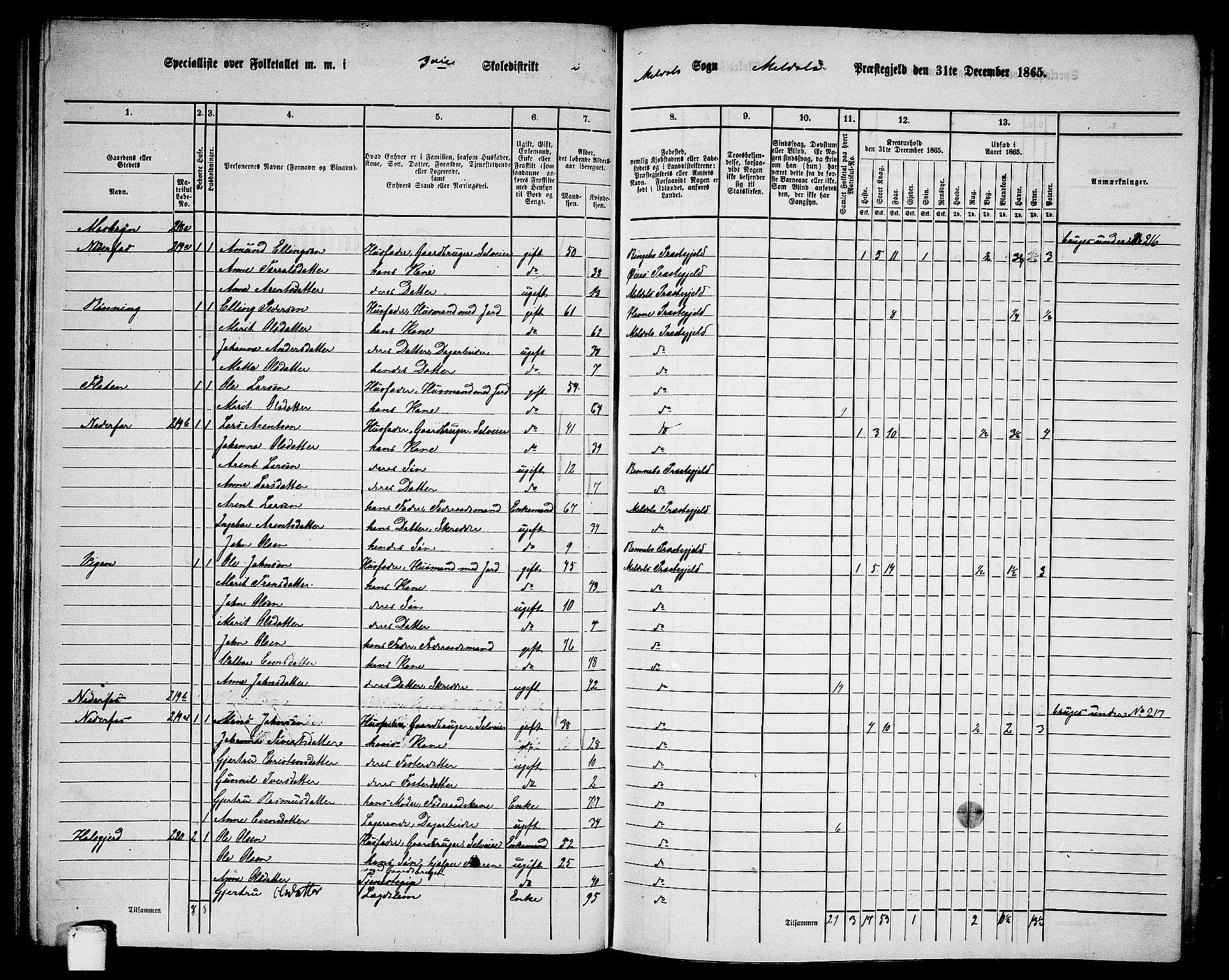 RA, 1865 census for Meldal, 1865, p. 81