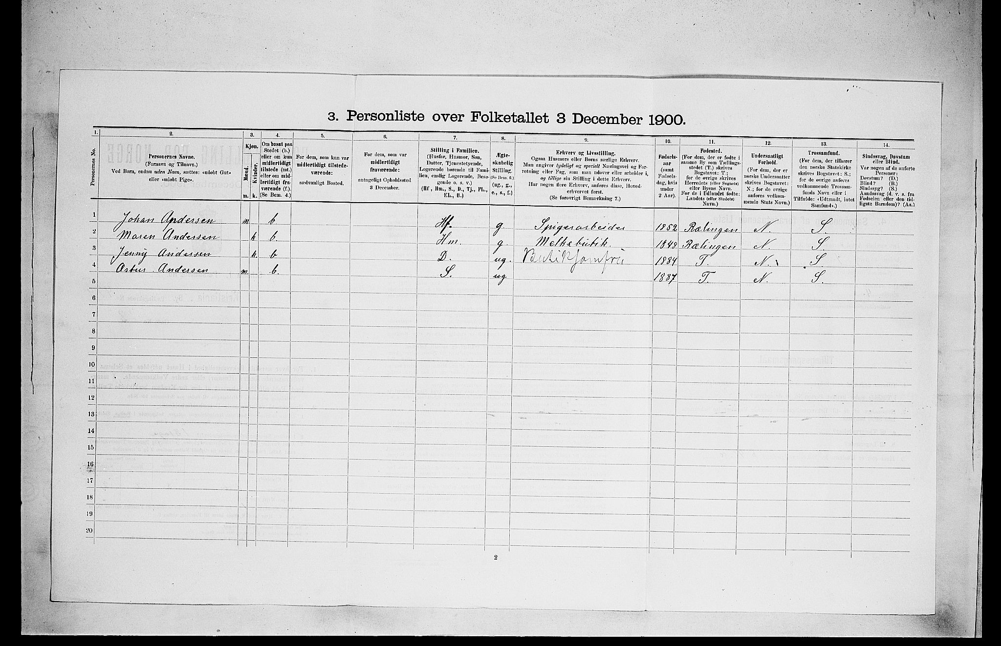 SAO, 1900 census for Kristiania, 1900, p. 28219