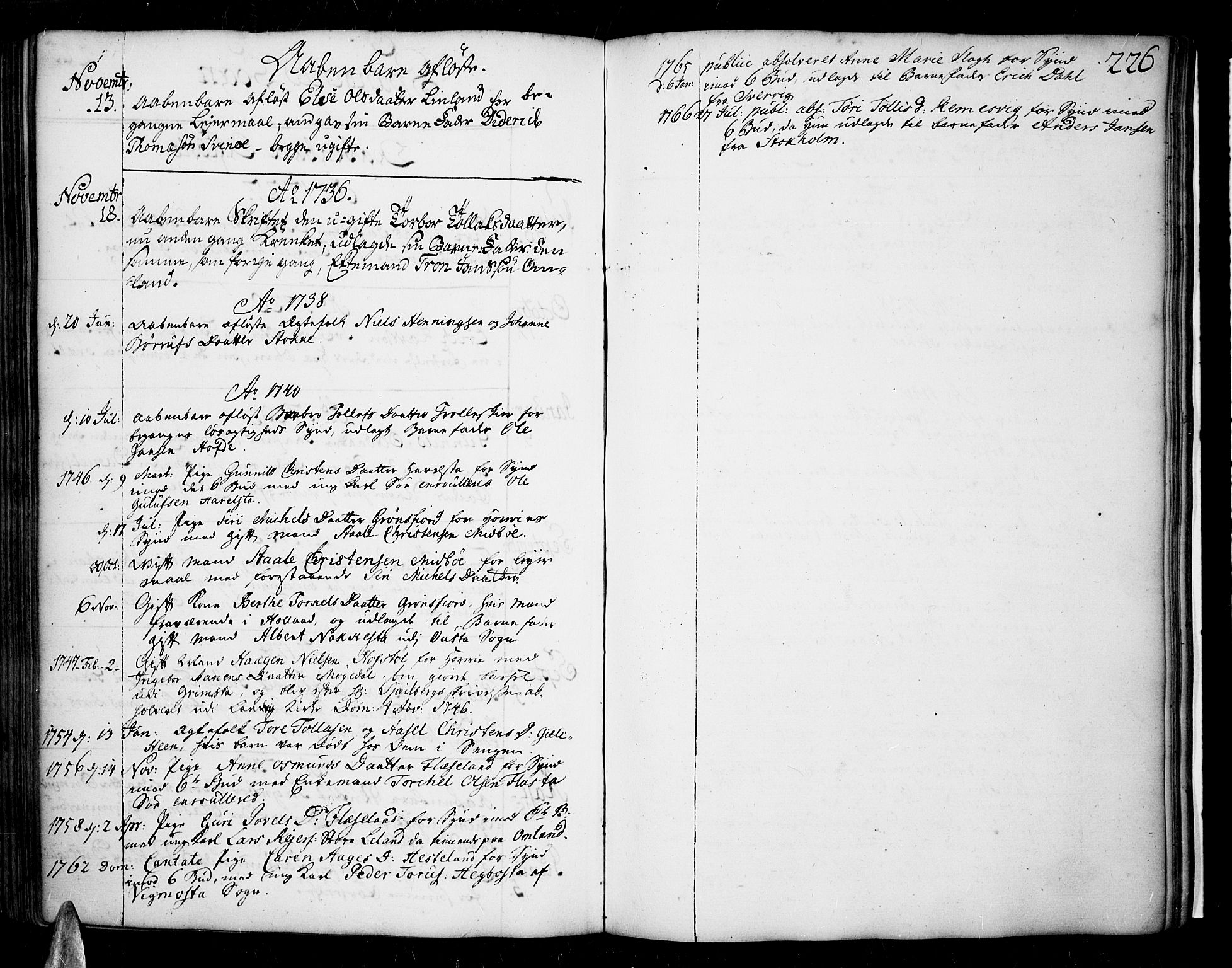 Sør-Audnedal sokneprestkontor, SAK/1111-0039/F/Fa/Fab/L0001: Parish register (official) no. A 1 /2, 1726-1769, p. 226