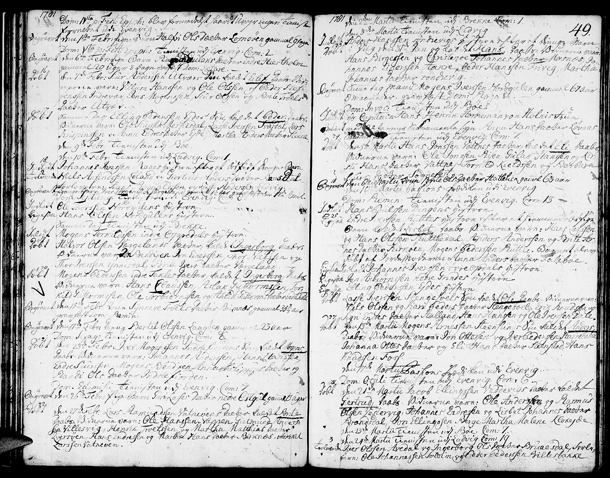 Gulen sokneprestembete, SAB/A-80201/H/Haa/Haaa/L0013: Parish register (official) no. A 13, 1776-1787, p. 49