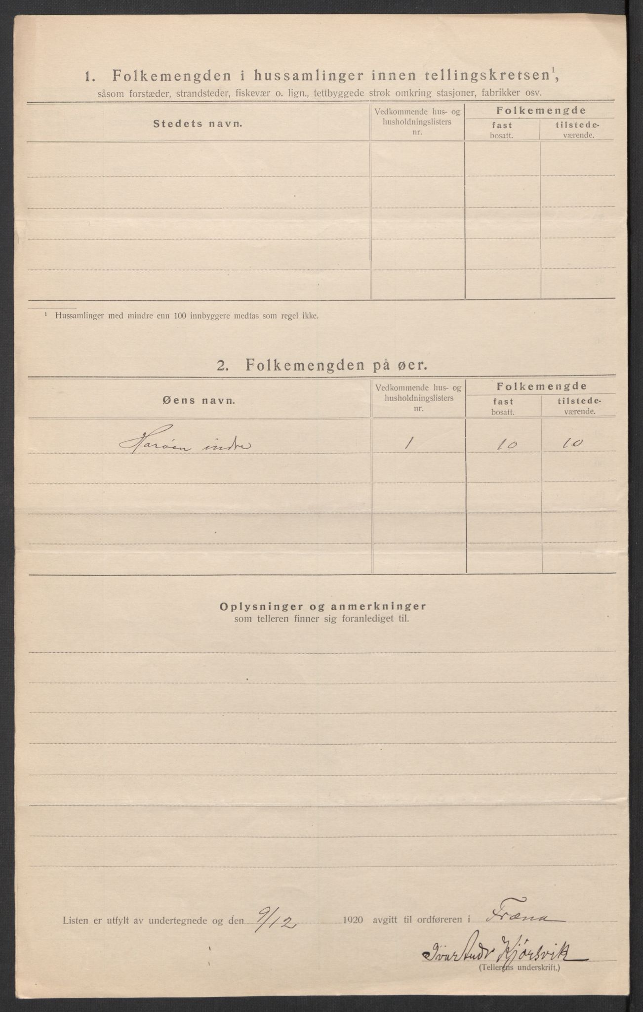 SAT, 1920 census for Fræna, 1920, p. 14