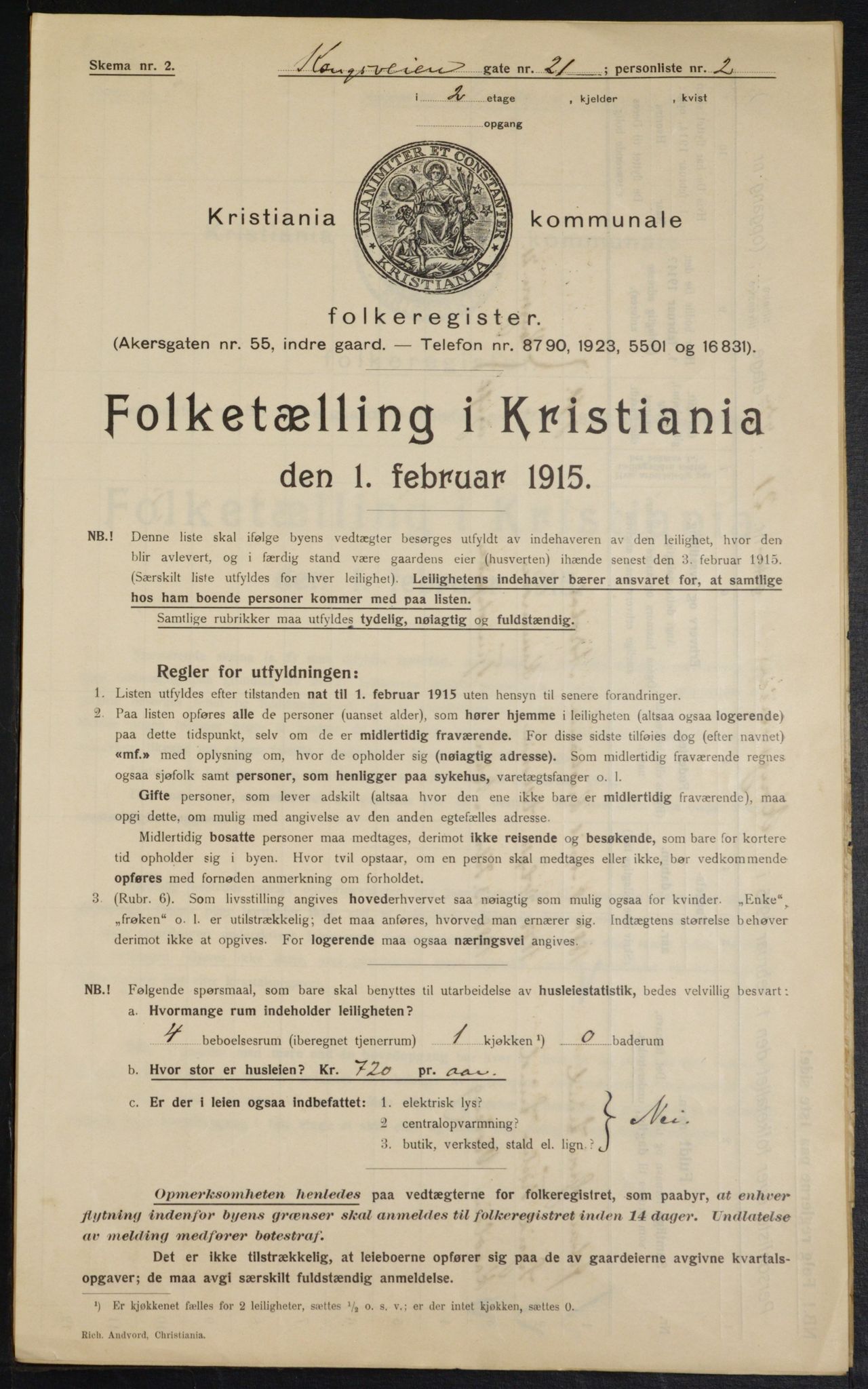 OBA, Municipal Census 1915 for Kristiania, 1915, p. 52506