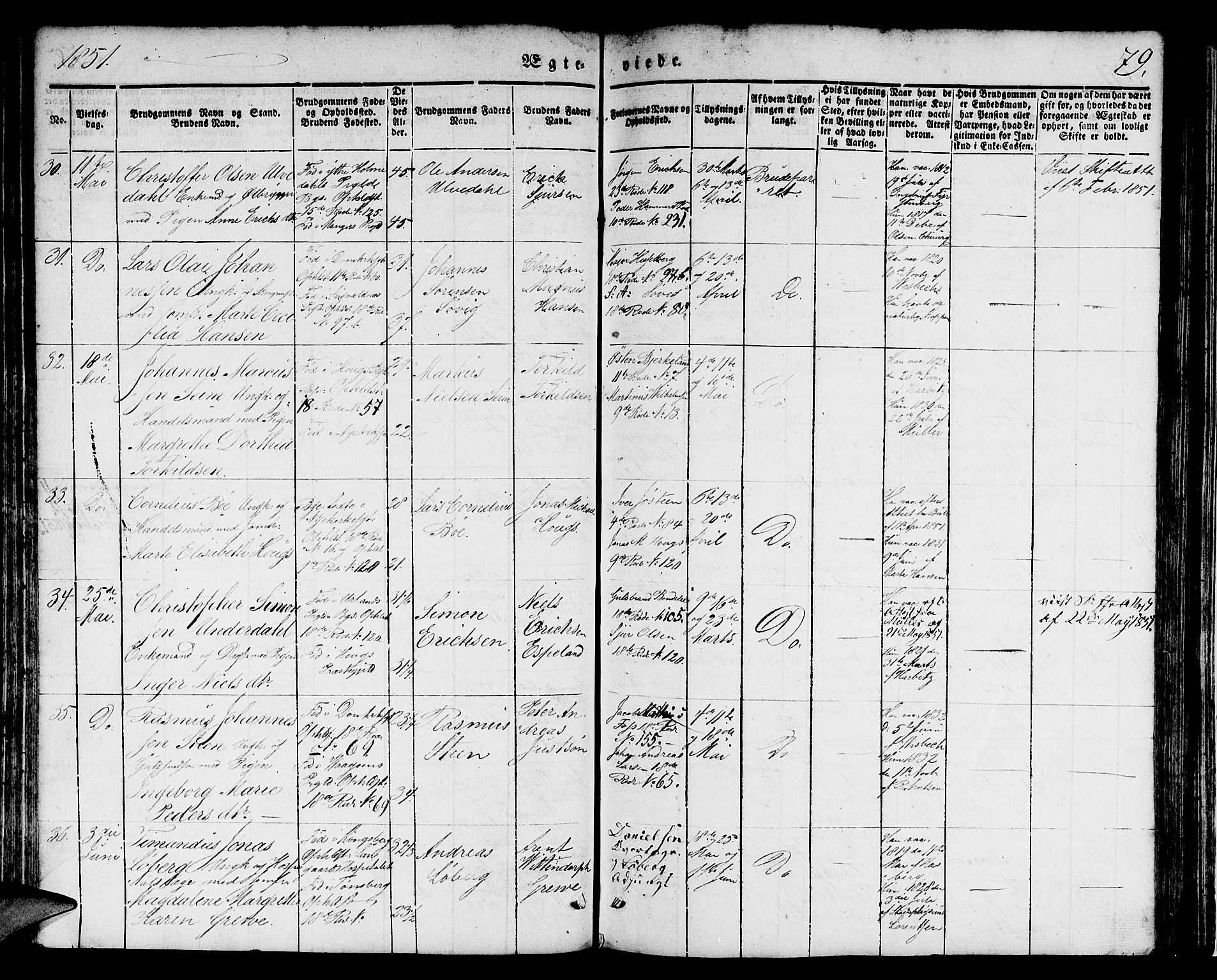 Domkirken sokneprestembete, AV/SAB-A-74801/H/Hab/L0029: Parish register (copy) no. D 1, 1839-1857, p. 79