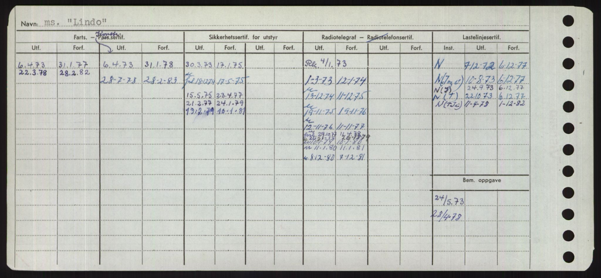 Sjøfartsdirektoratet med forløpere, Skipsmålingen, RA/S-1627/H/Hd/L0023: Fartøy, Lia-Løv, p. 140