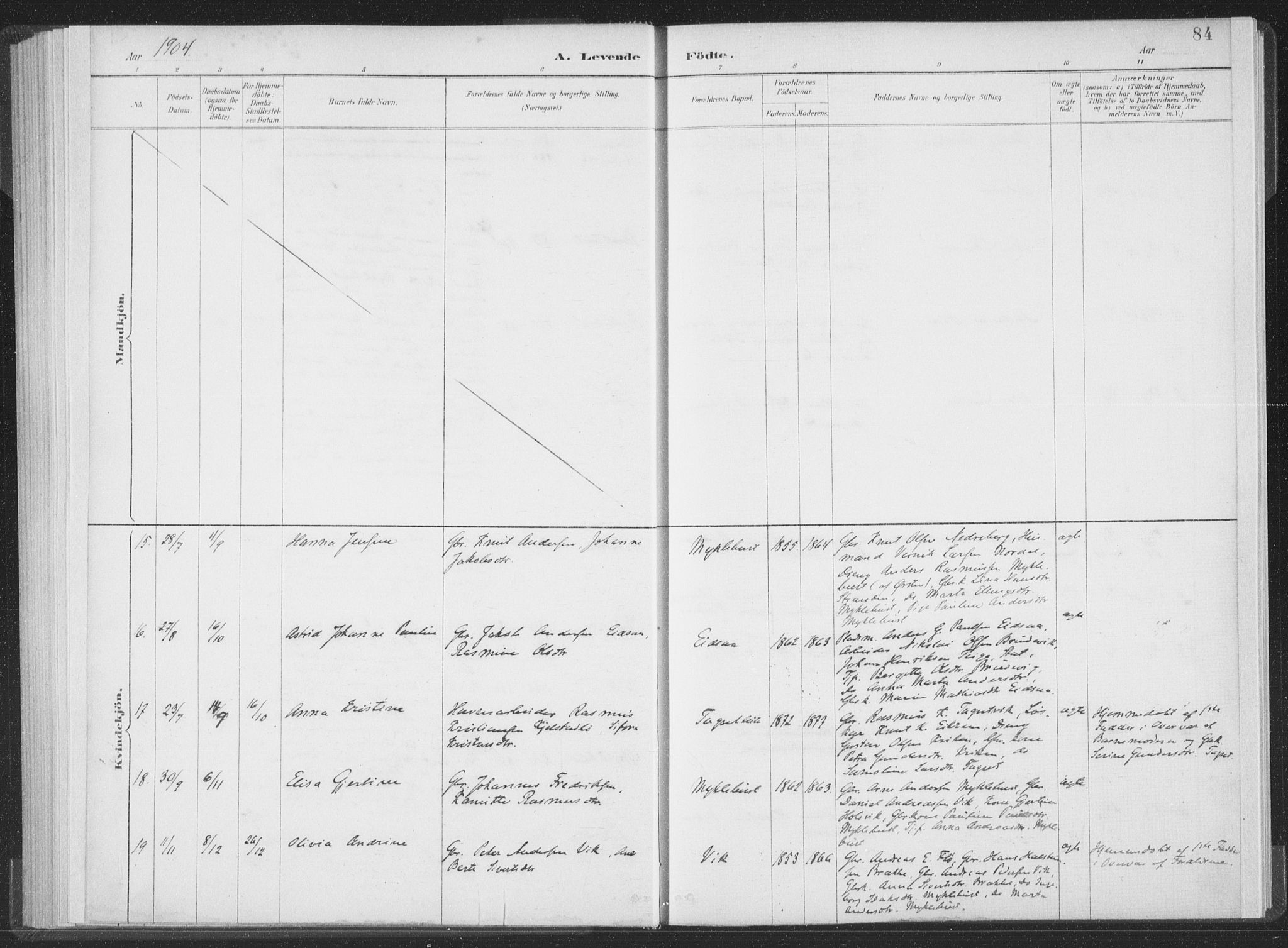 Ministerialprotokoller, klokkerbøker og fødselsregistre - Møre og Romsdal, AV/SAT-A-1454/502/L0025: Parish register (official) no. 502A03, 1885-1909, p. 84