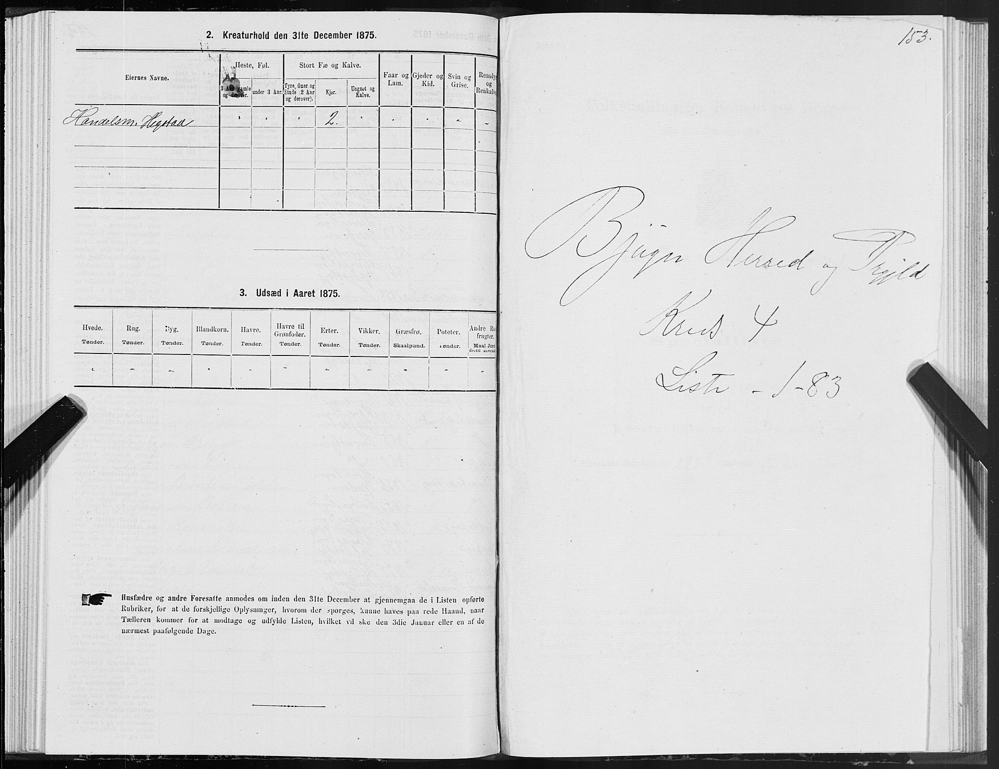 SAT, 1875 census for 1627P Bjugn, 1875, p. 2153