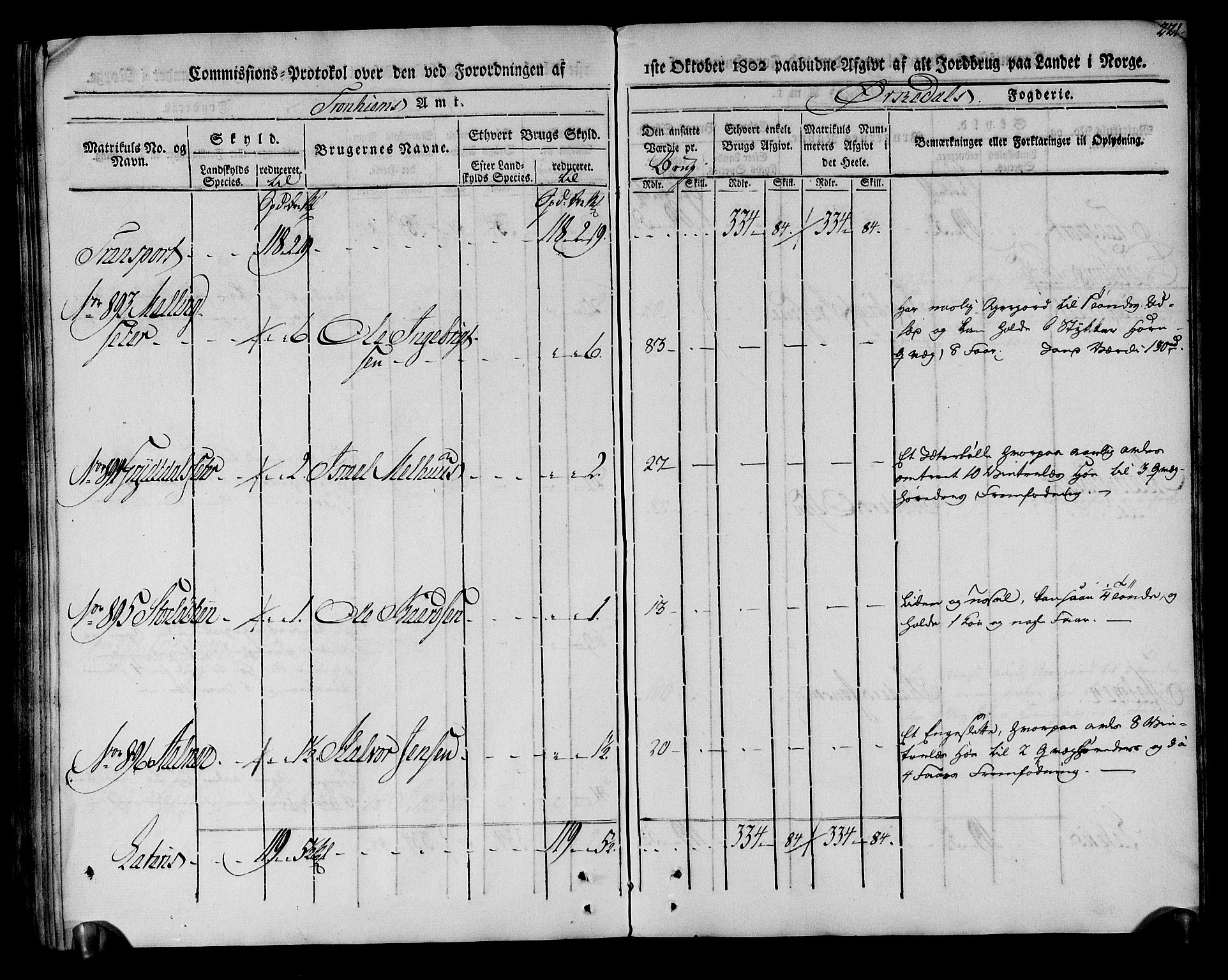 Rentekammeret inntil 1814, Realistisk ordnet avdeling, AV/RA-EA-4070/N/Ne/Nea/L0135: Orkdal og Gauldal fogderi. Kommisjonsprotokoll for Orkdalen, 1803, p. 221