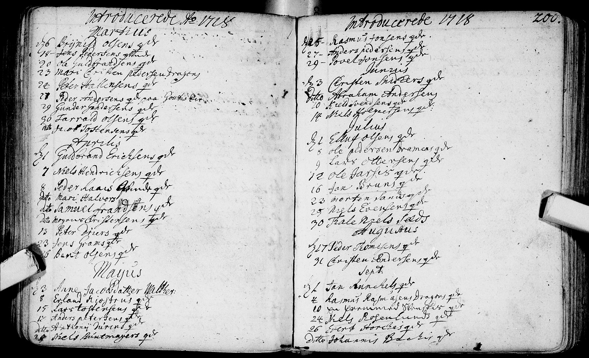 Bragernes kirkebøker, AV/SAKO-A-6/F/Fa/L0003: Parish register (official) no. I 3, 1706-1734, p. 200