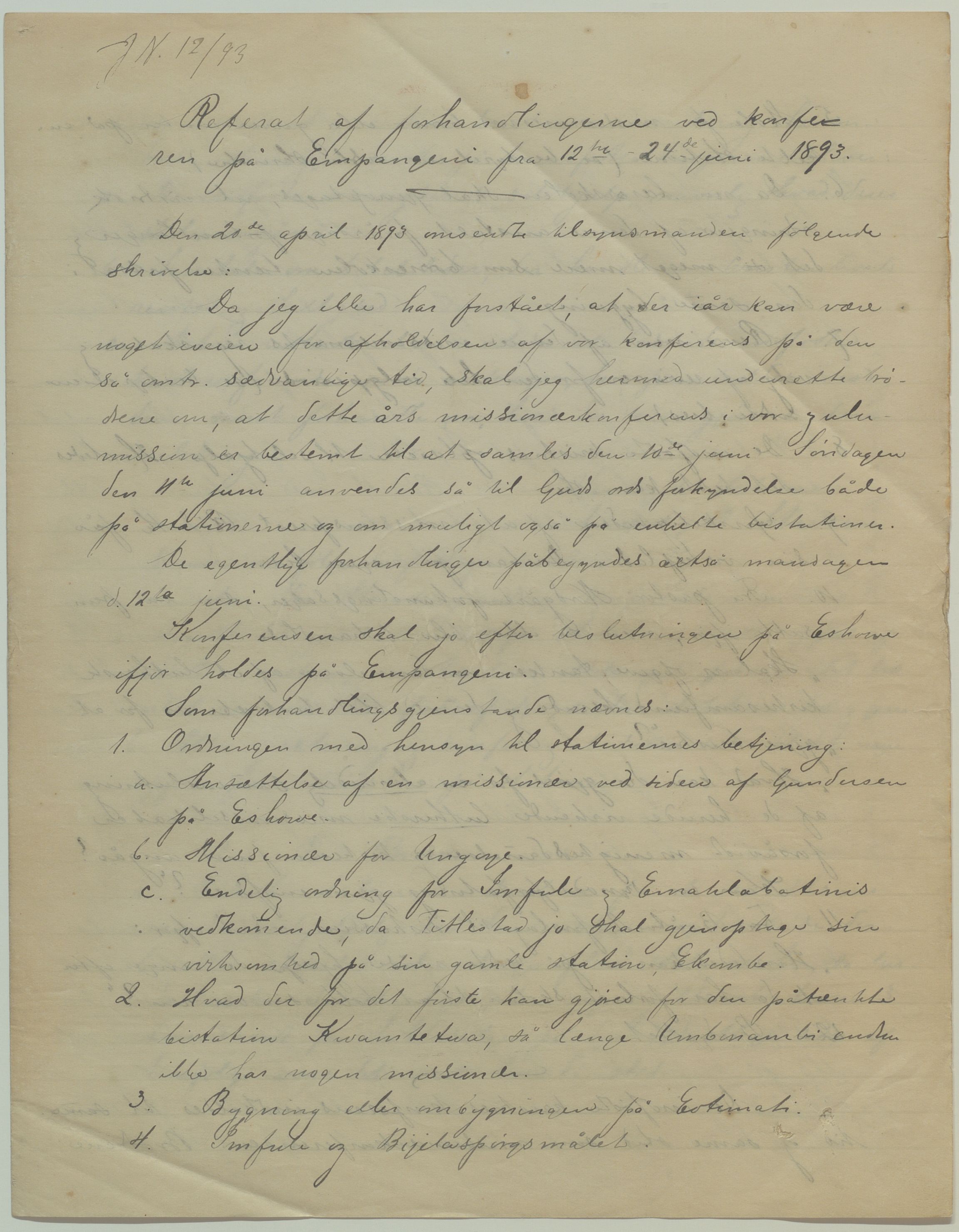 Det Norske Misjonsselskap - hovedadministrasjonen, VID/MA-A-1045/D/Da/Daa/L0039/0011: Konferansereferat og årsberetninger / Konferansereferat fra Sør-Afrika., 1893