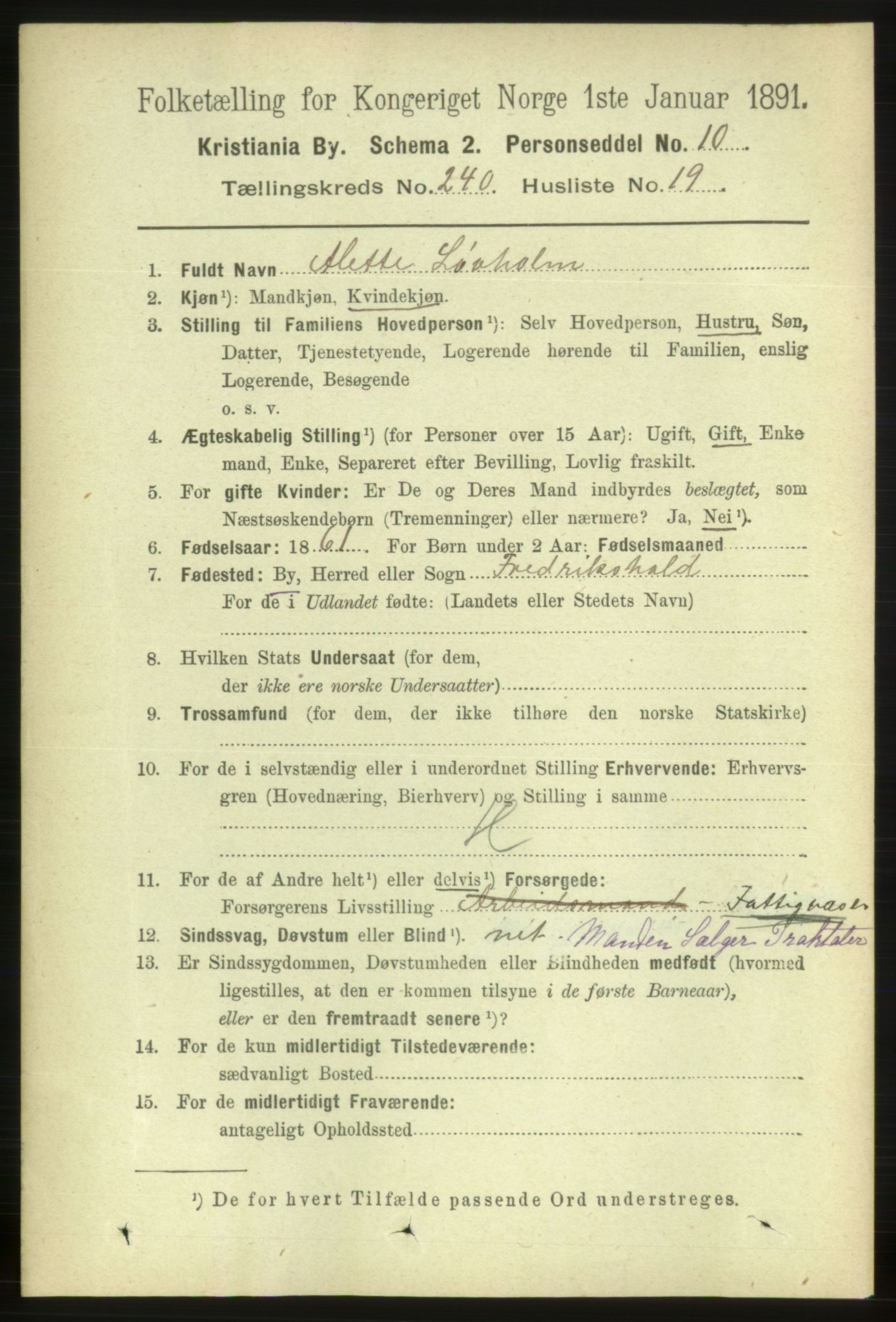 RA, 1891 census for 0301 Kristiania, 1891, p. 146240