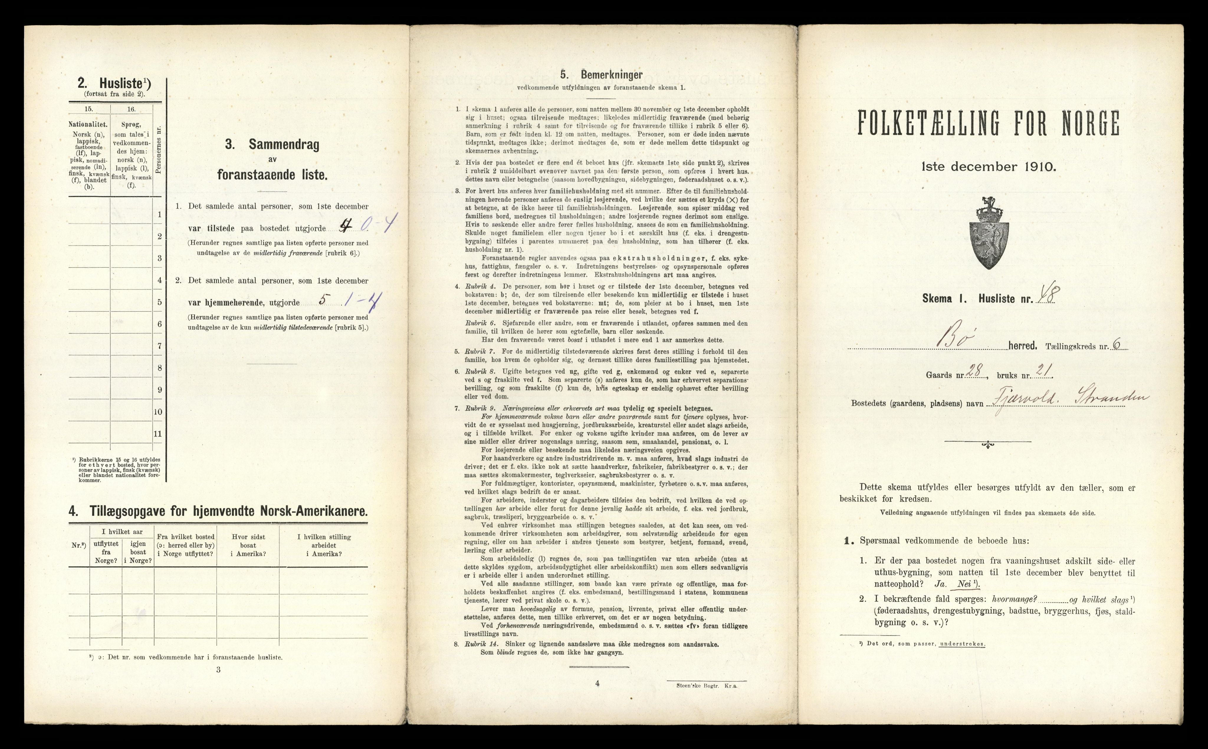 RA, 1910 census for Bø, 1910, p. 757