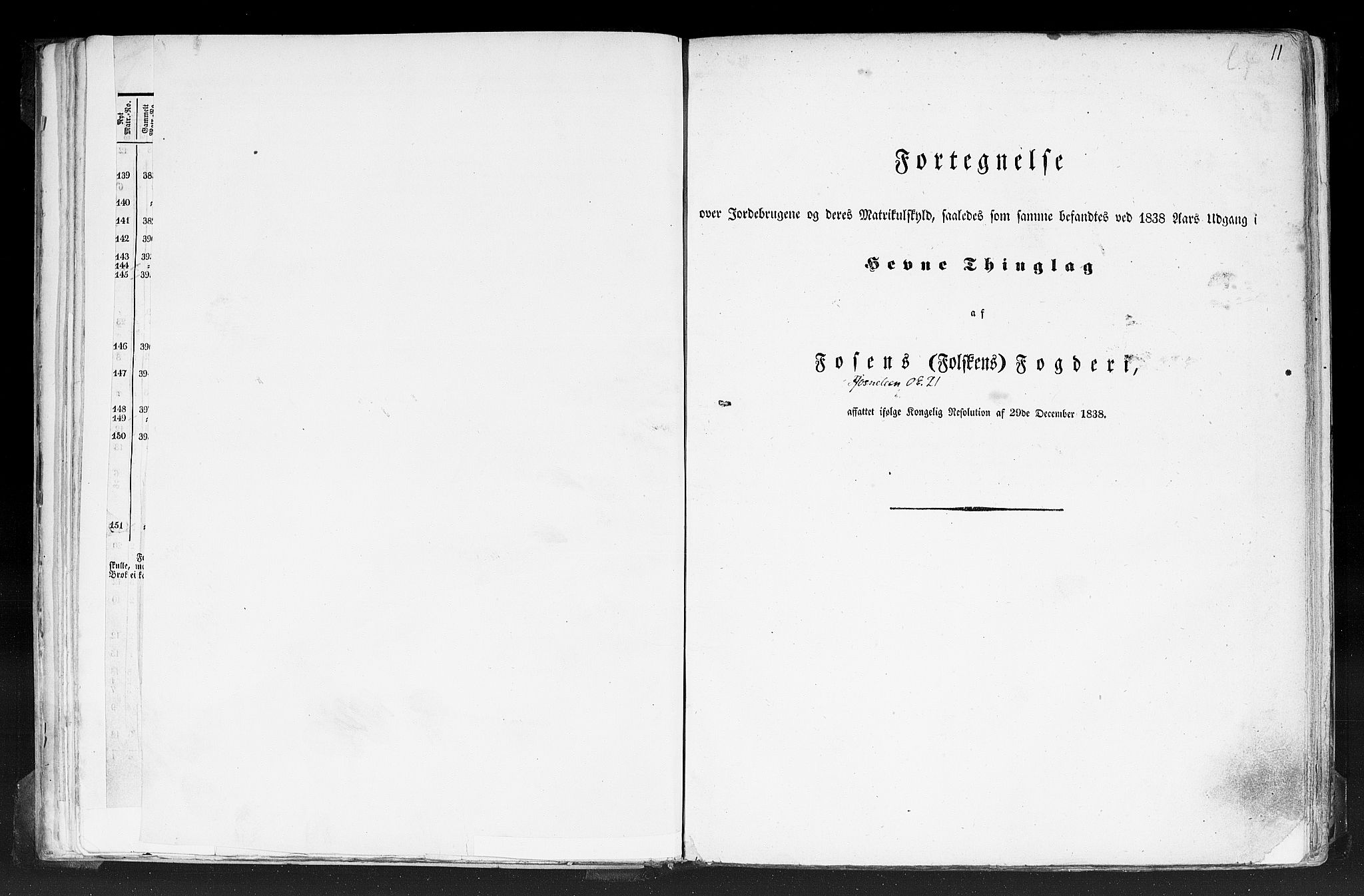 Rygh, AV/RA-PA-0034/F/Fb/L0014: Matrikkelen for 1838 - Søndre Trondhjems amt (Sør-Trøndelag fylke), 1838, p. 11a