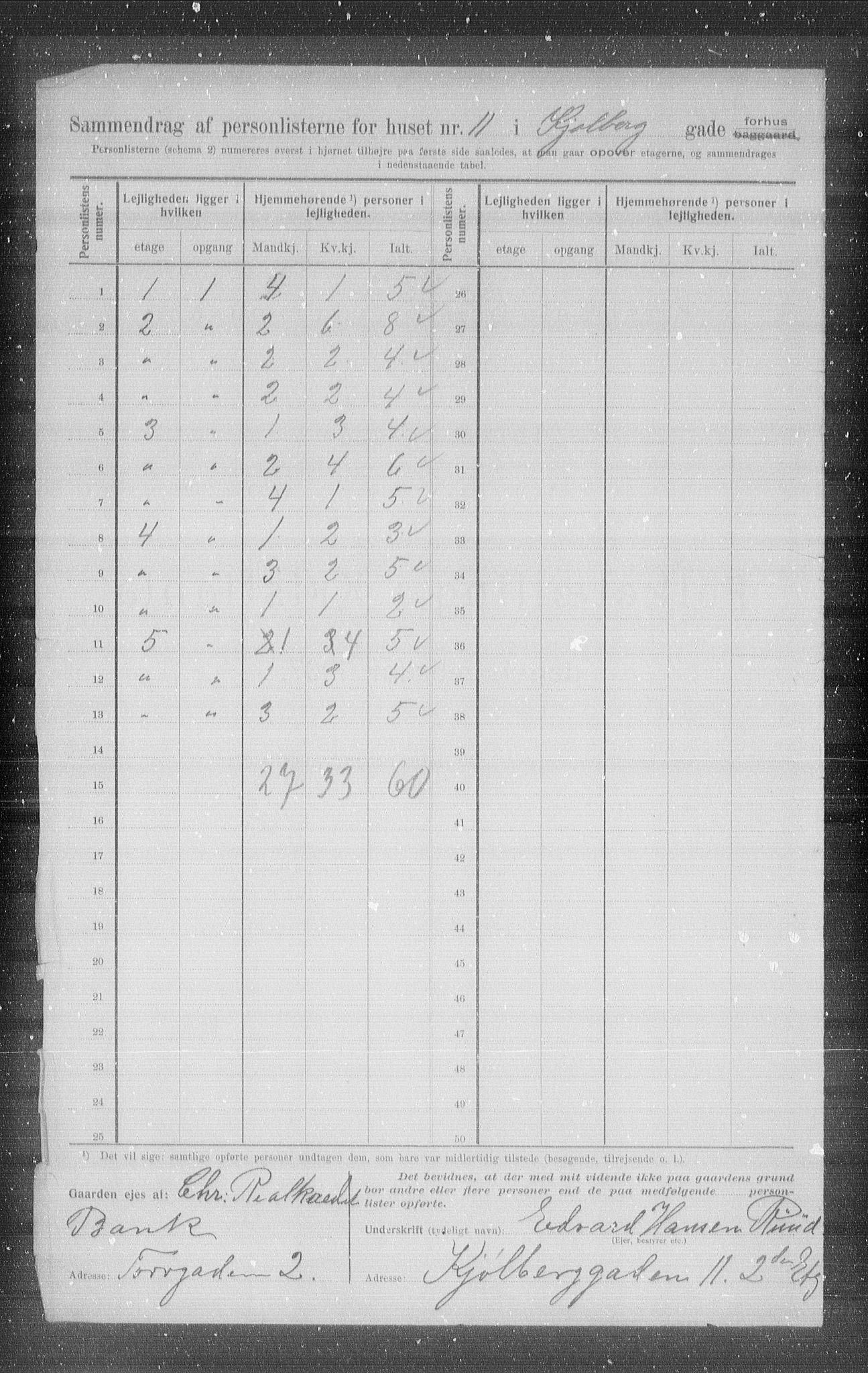 OBA, Municipal Census 1907 for Kristiania, 1907, p. 26169