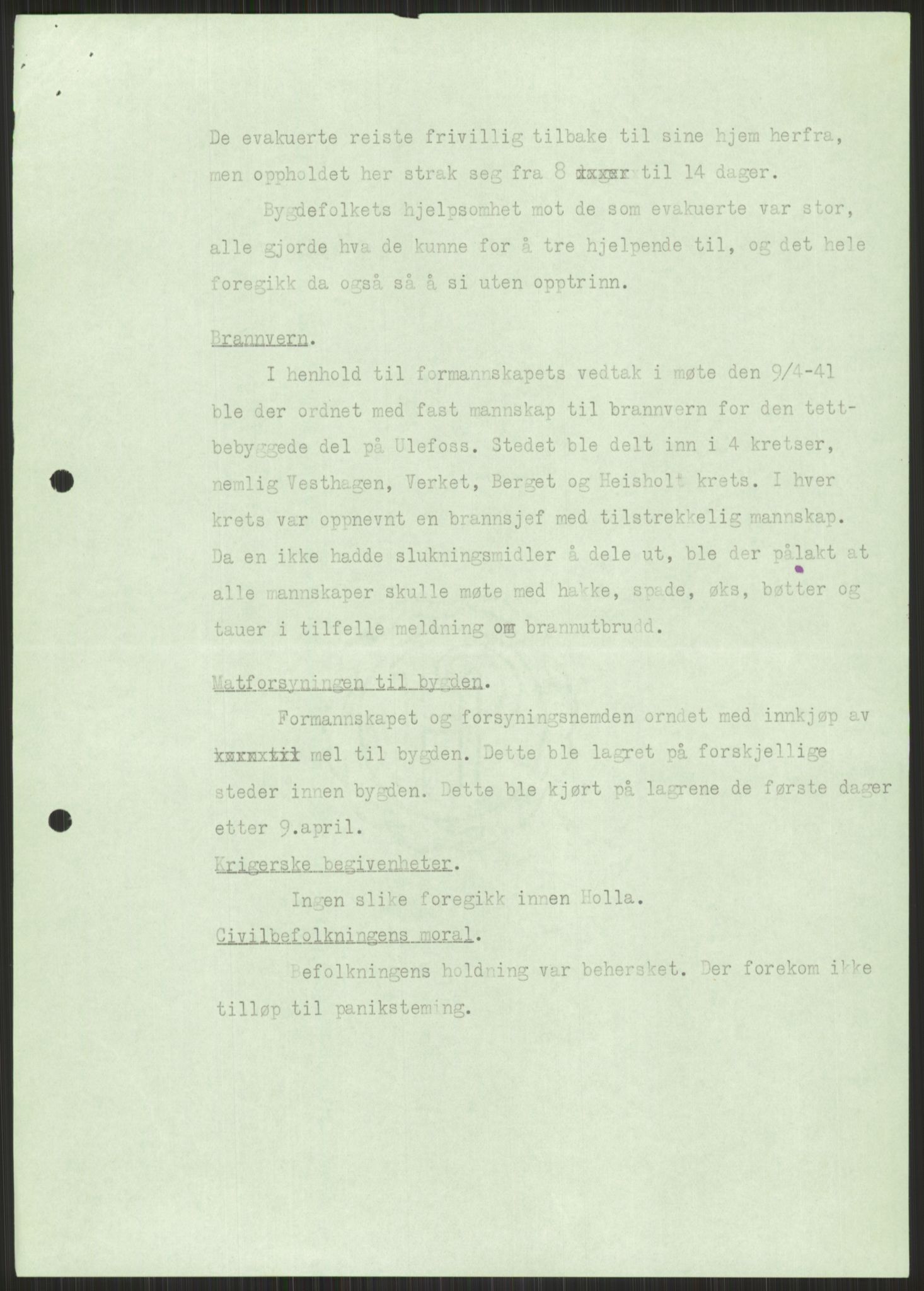 Forsvaret, Forsvarets krigshistoriske avdeling, AV/RA-RAFA-2017/Y/Ya/L0014: II-C-11-31 - Fylkesmenn.  Rapporter om krigsbegivenhetene 1940., 1940, p. 652