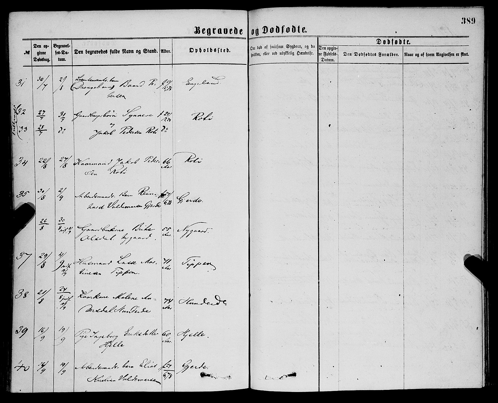 Eid sokneprestembete, AV/SAB-A-82301/H/Haa/Haaa/L0010: Parish register (official) no. A 10, 1867-1878, p. 389