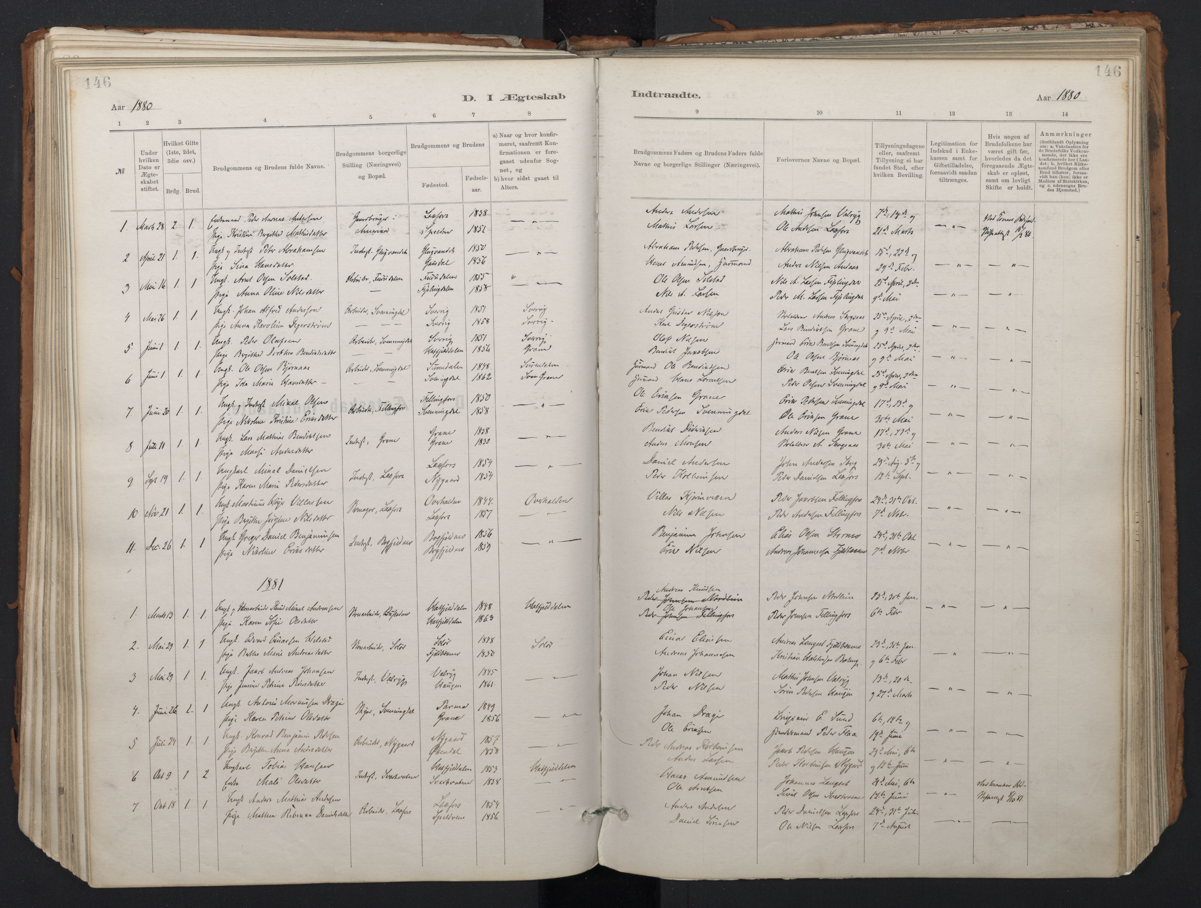 Ministerialprotokoller, klokkerbøker og fødselsregistre - Nordland, SAT/A-1459/824/L0338: Parish register (official) no. 824A01, 1880-1915, p. 146