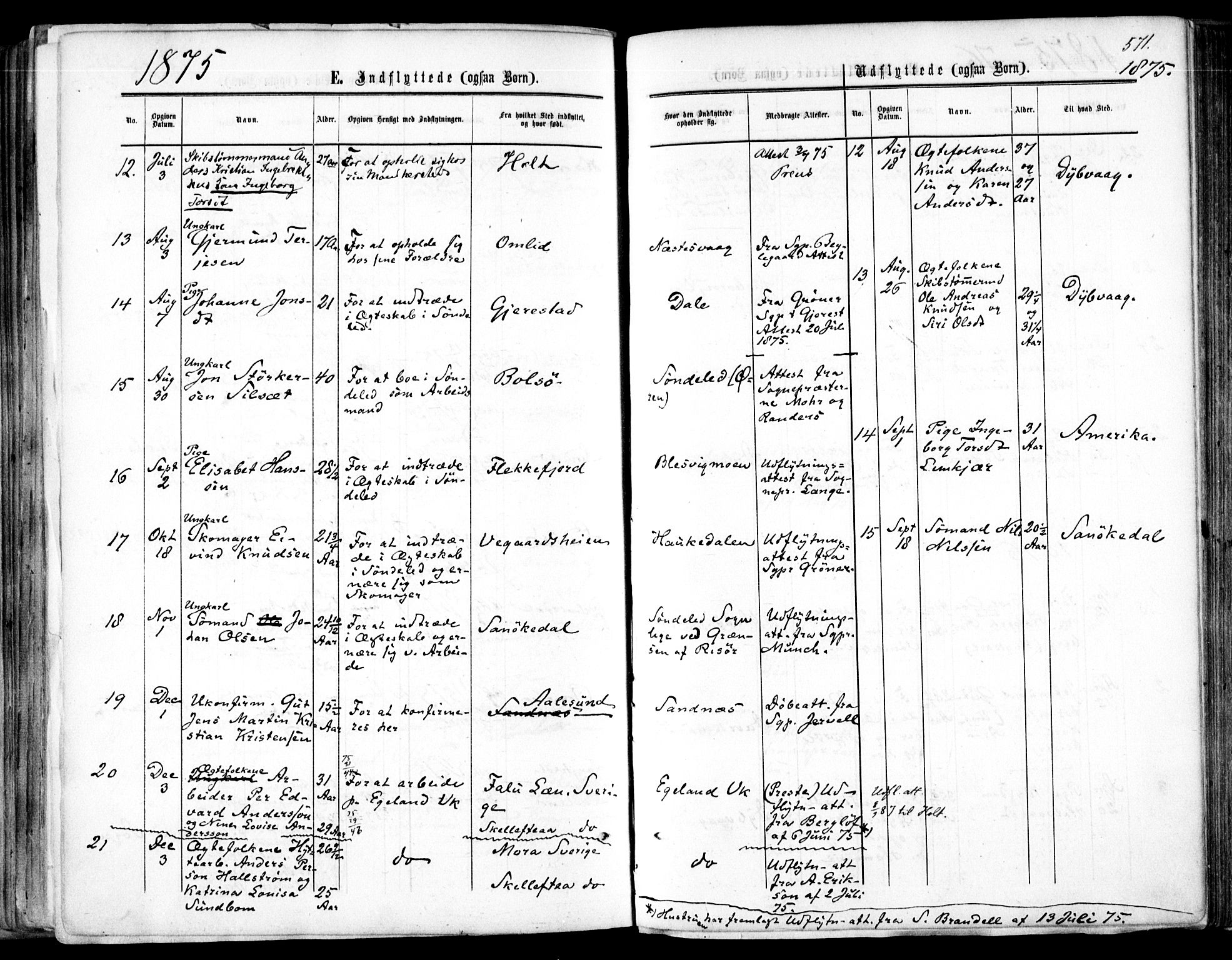 Søndeled sokneprestkontor, AV/SAK-1111-0038/F/Fa/L0003: Parish register (official) no. A 3, 1861-1879, p. 571