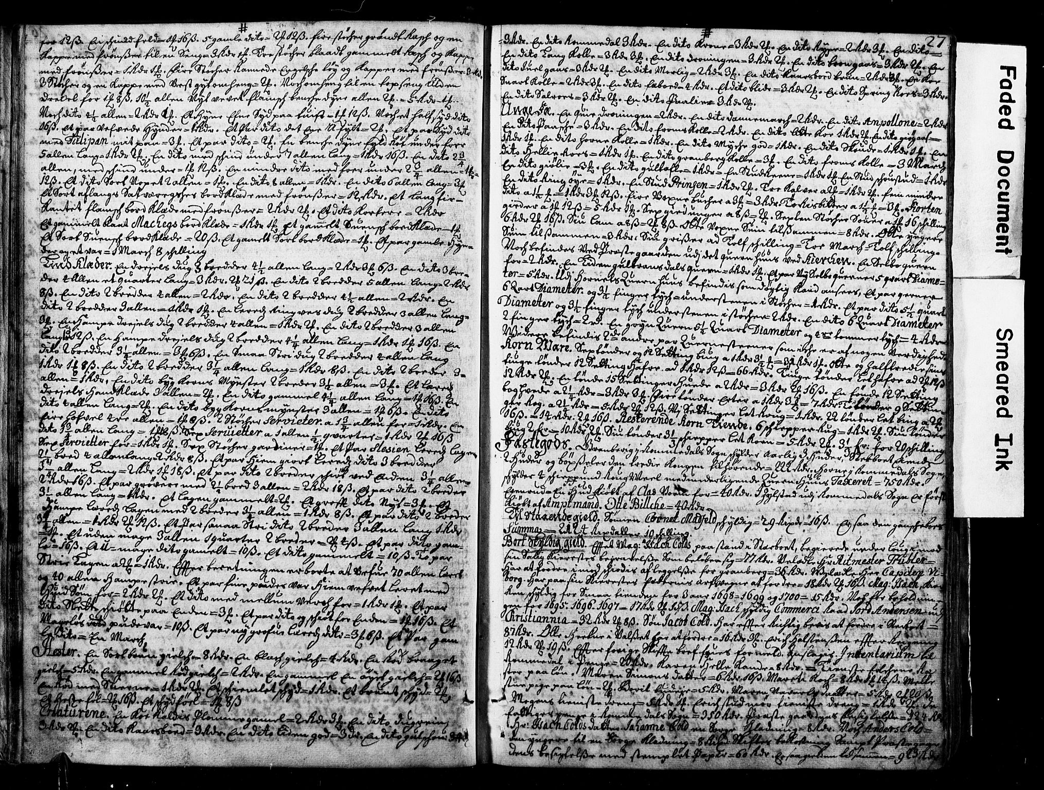 Østerdalens prosti, AV/SAH-PROST-028/G/Ga/L0001: Skifteprotokoll, geistlige skifter, 1696-1779, p. 26b-27a