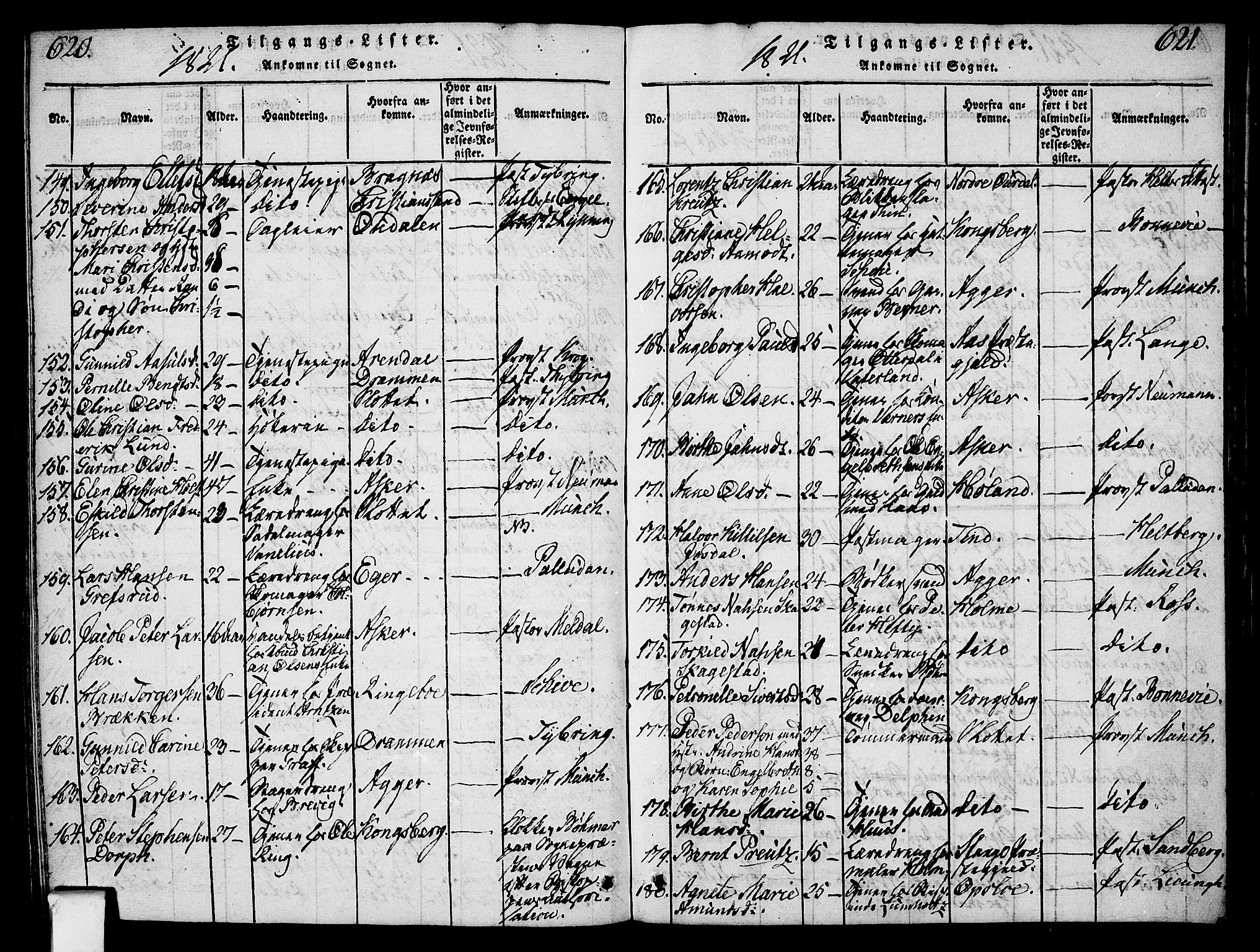 Oslo domkirke Kirkebøker, AV/SAO-A-10752/F/Fa/L0007: Parish register (official) no. 7, 1817-1824, p. 620-621