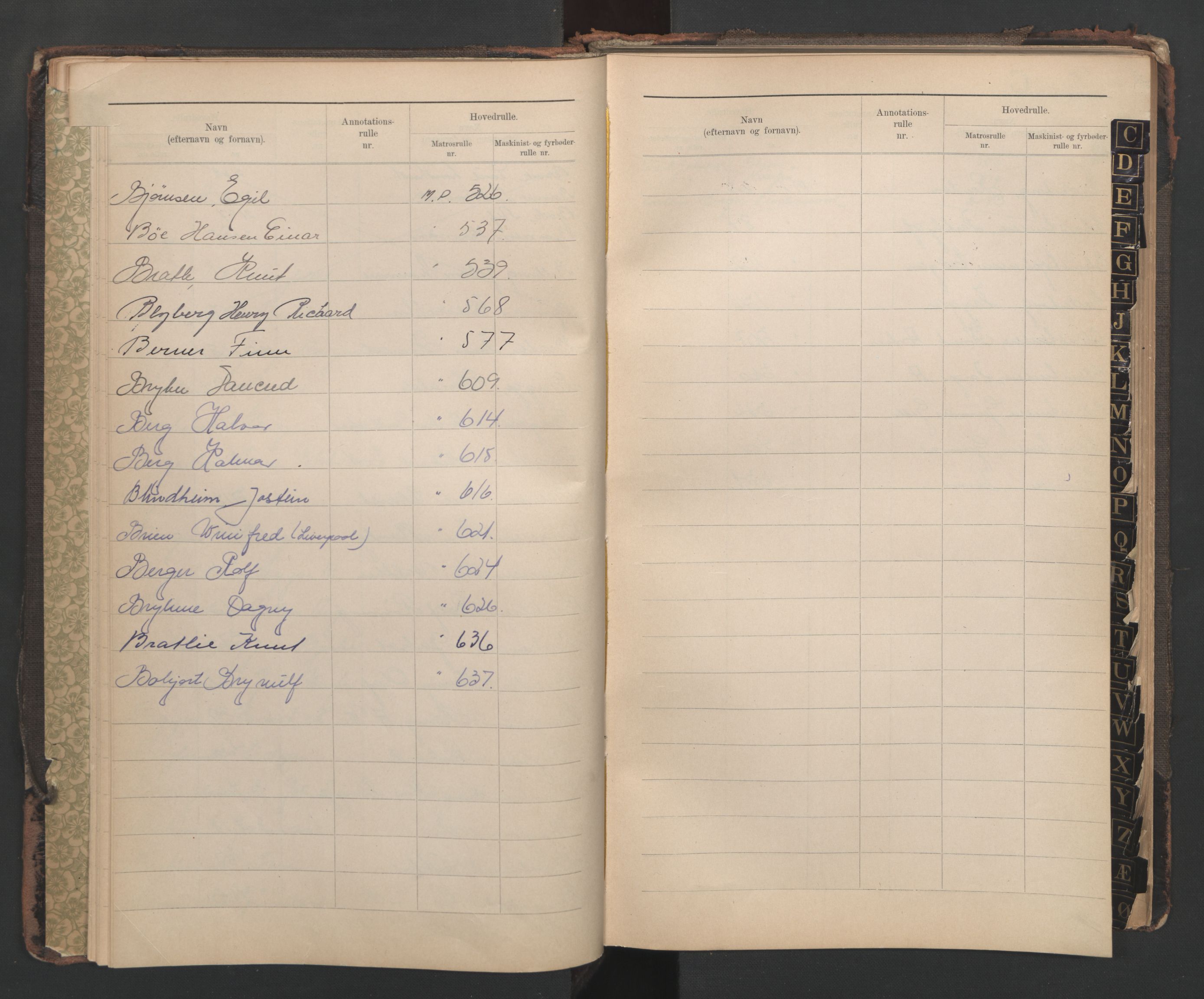 Horten innrulleringskontor, AV/SAKO-A-785/G/Ga/L0003: Register for midlertidige patenter, 1860-1948, p. 8