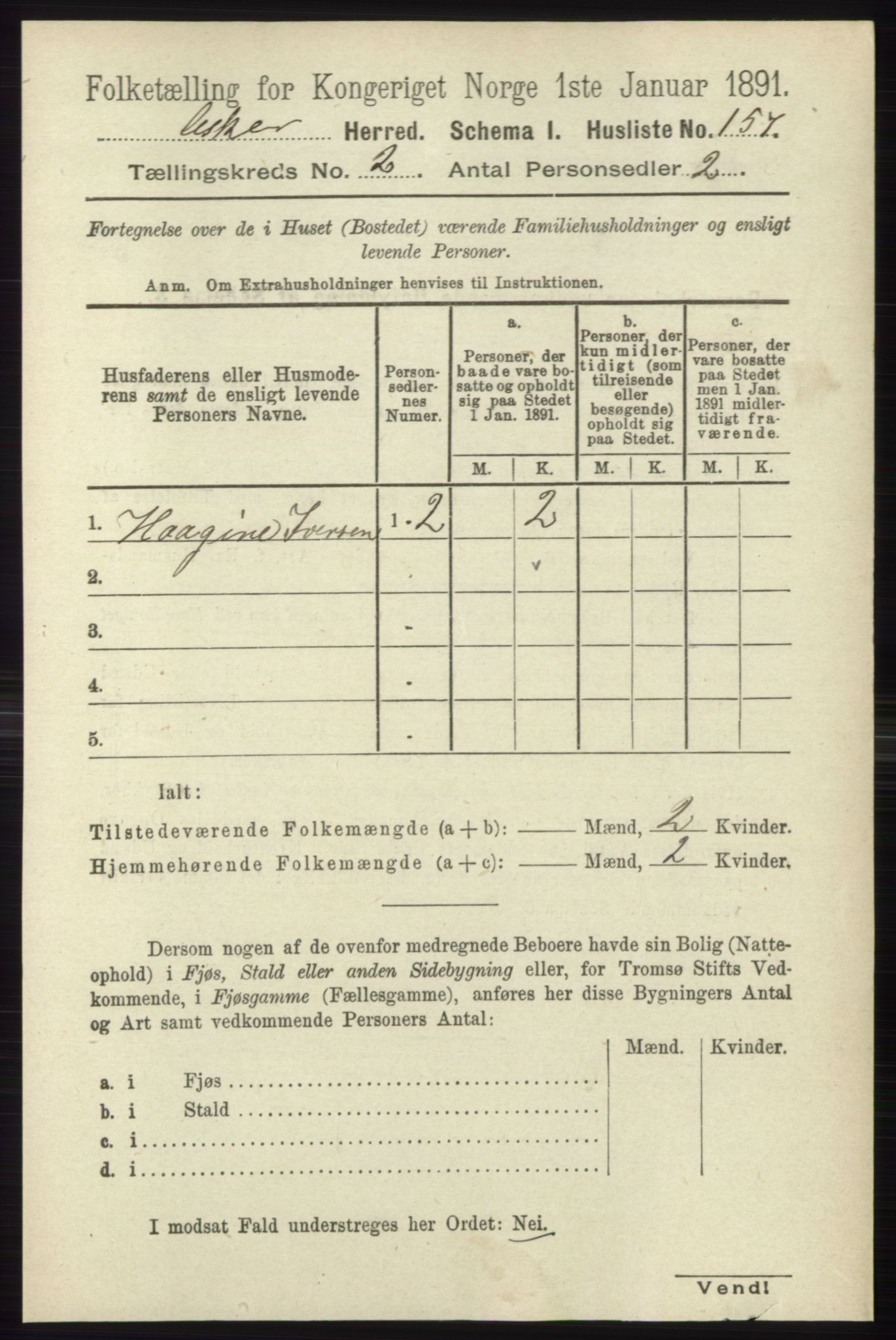 RA, 1891 census for 0220 Asker, 1891, p. 914