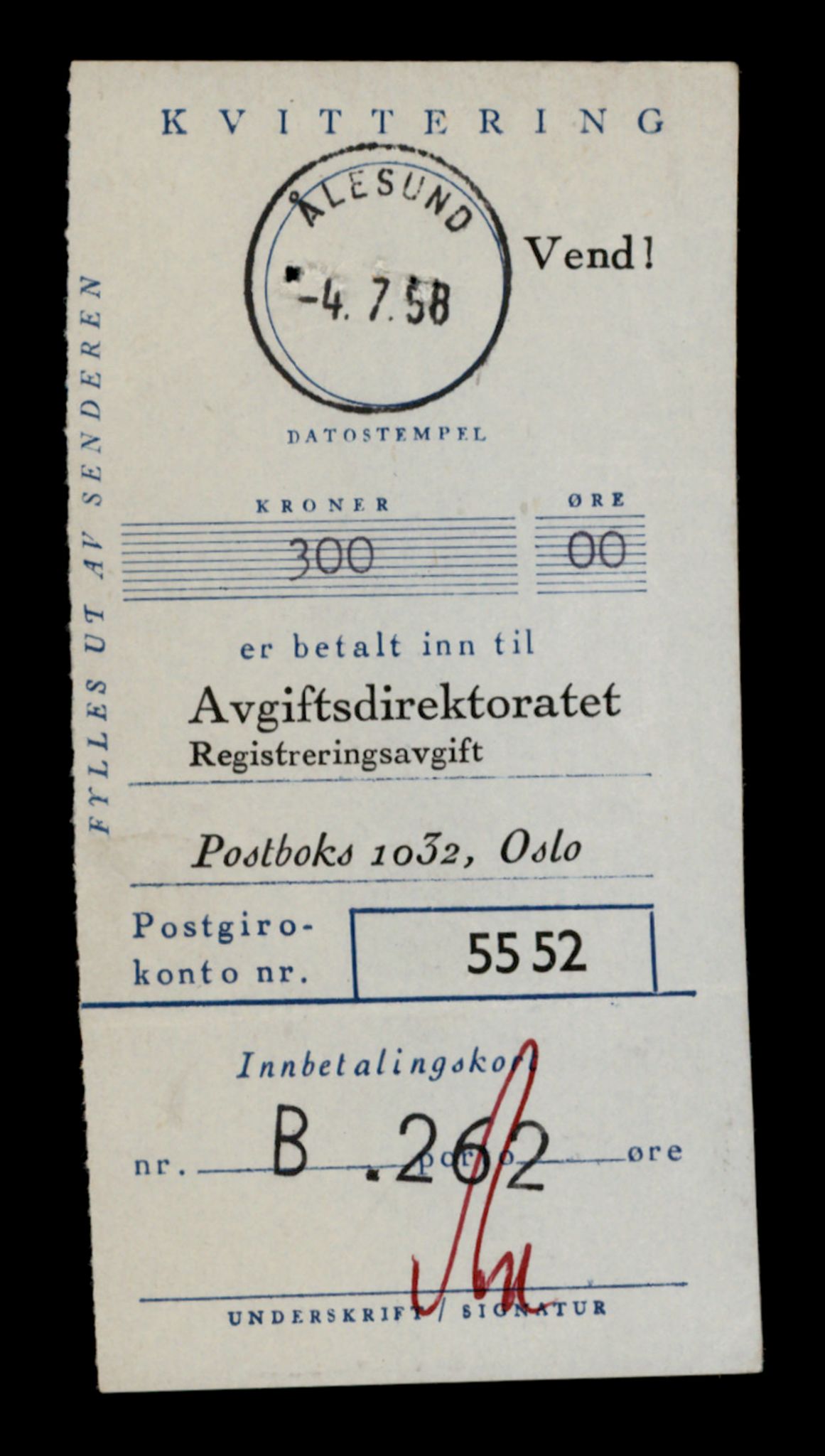 Møre og Romsdal vegkontor - Ålesund trafikkstasjon, SAT/A-4099/F/Fe/L0003: Registreringskort for kjøretøy T 232 - T 340, 1927-1998, p. 1639