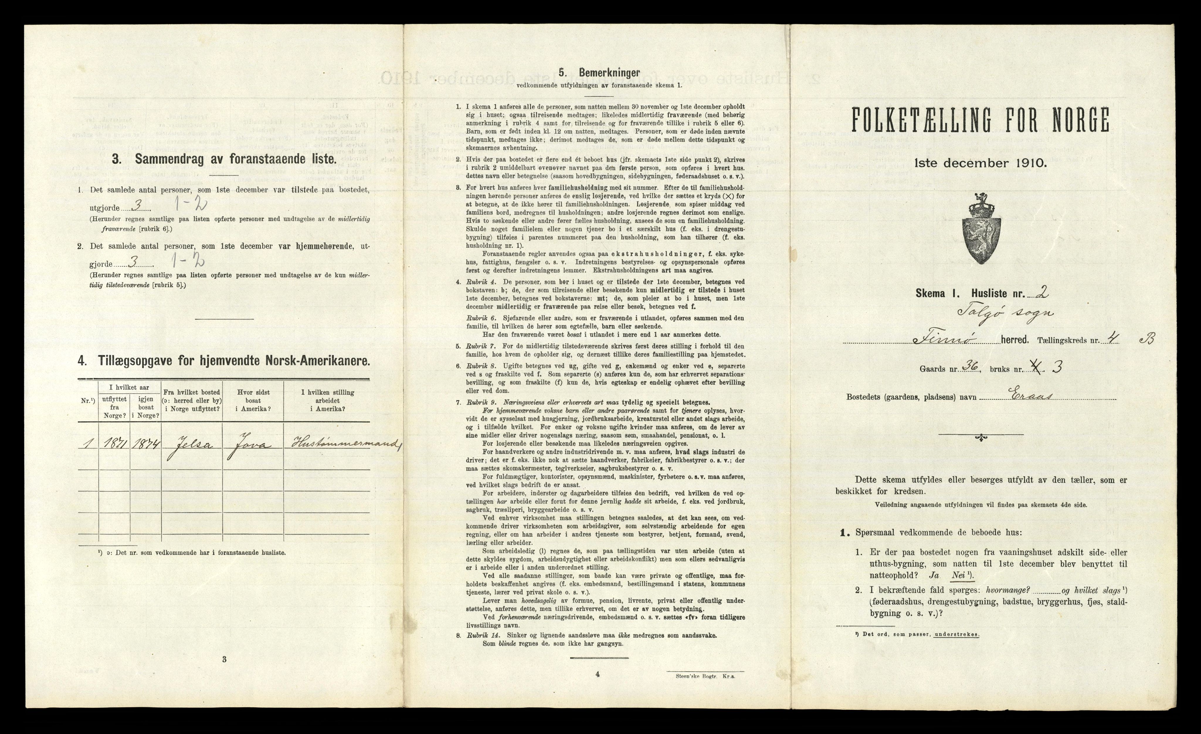 RA, 1910 census for Finnøy, 1910, p. 532