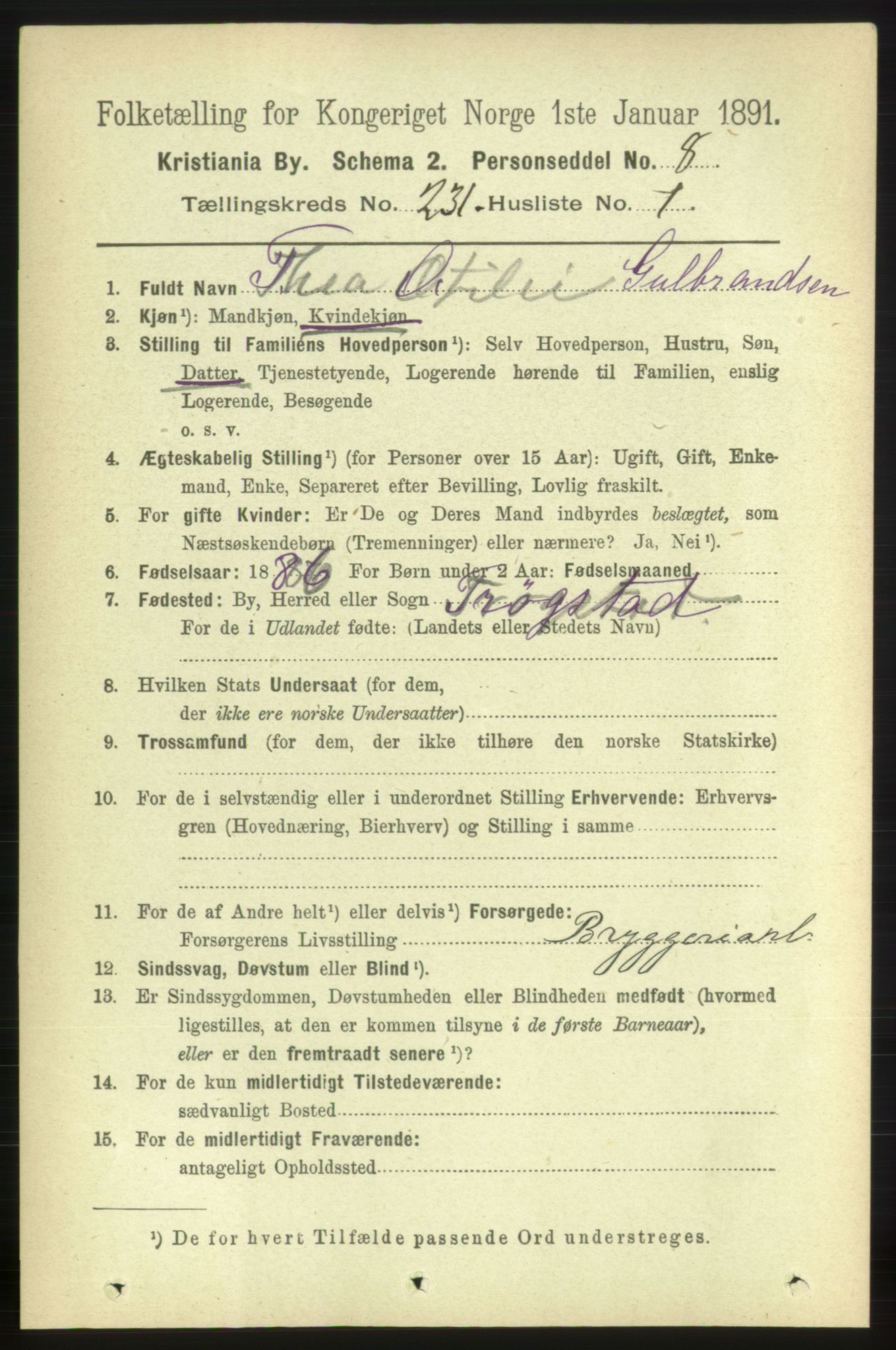 RA, 1891 census for 0301 Kristiania, 1891, p. 142512