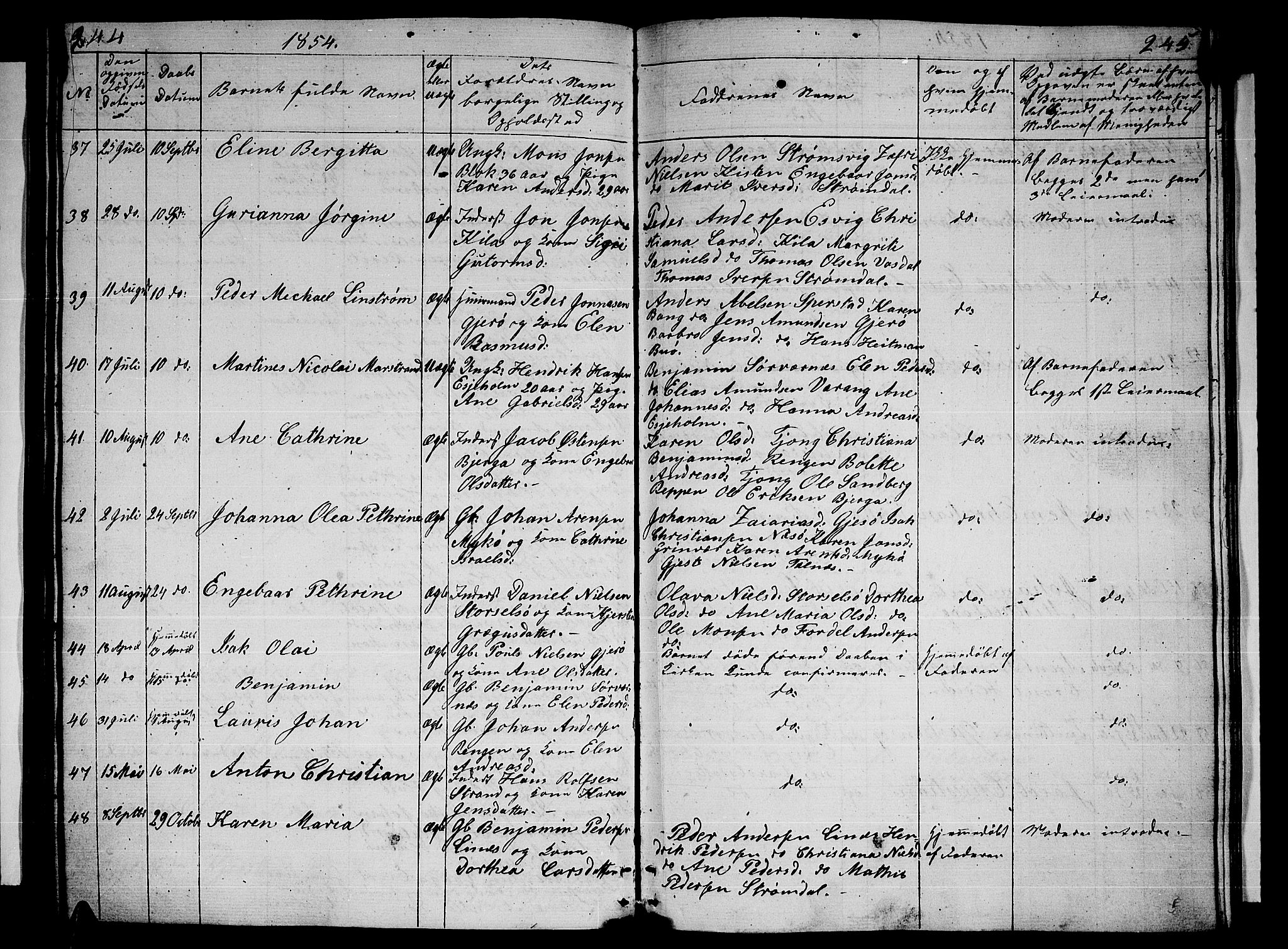 Ministerialprotokoller, klokkerbøker og fødselsregistre - Nordland, AV/SAT-A-1459/841/L0618: Parish register (copy) no. 841C02, 1833-1855, p. 244-245